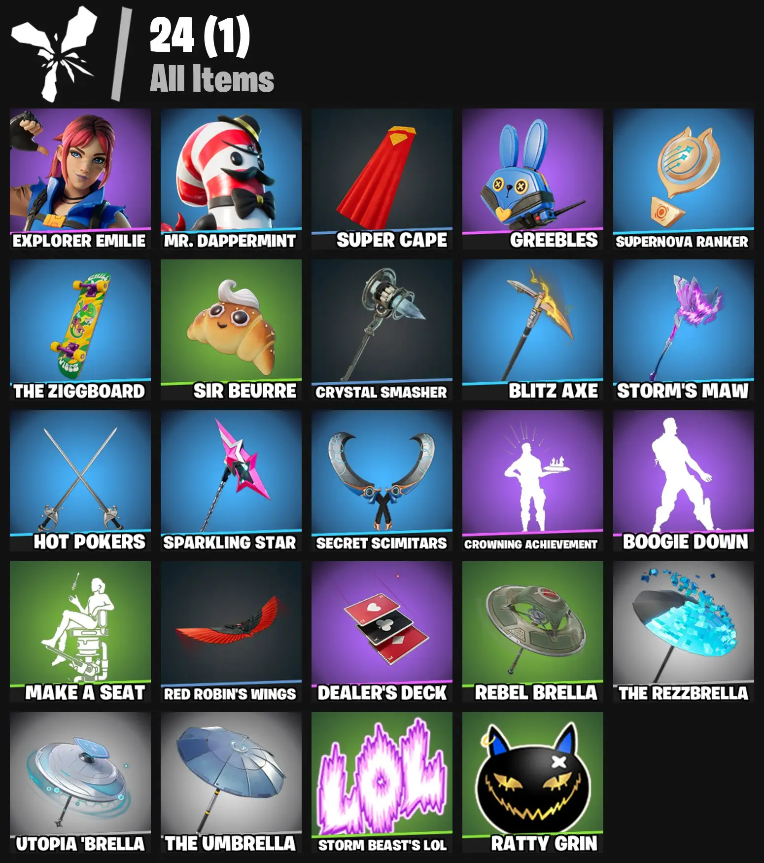 [PC/PSN/XBOX] 2 skins | Explorer Emilie | Mr. Dappermint | Super Cape | Greebles | Supernova Ranker | The Ziggboard | Sir Beurre | Crystal Smasher | 300 VB