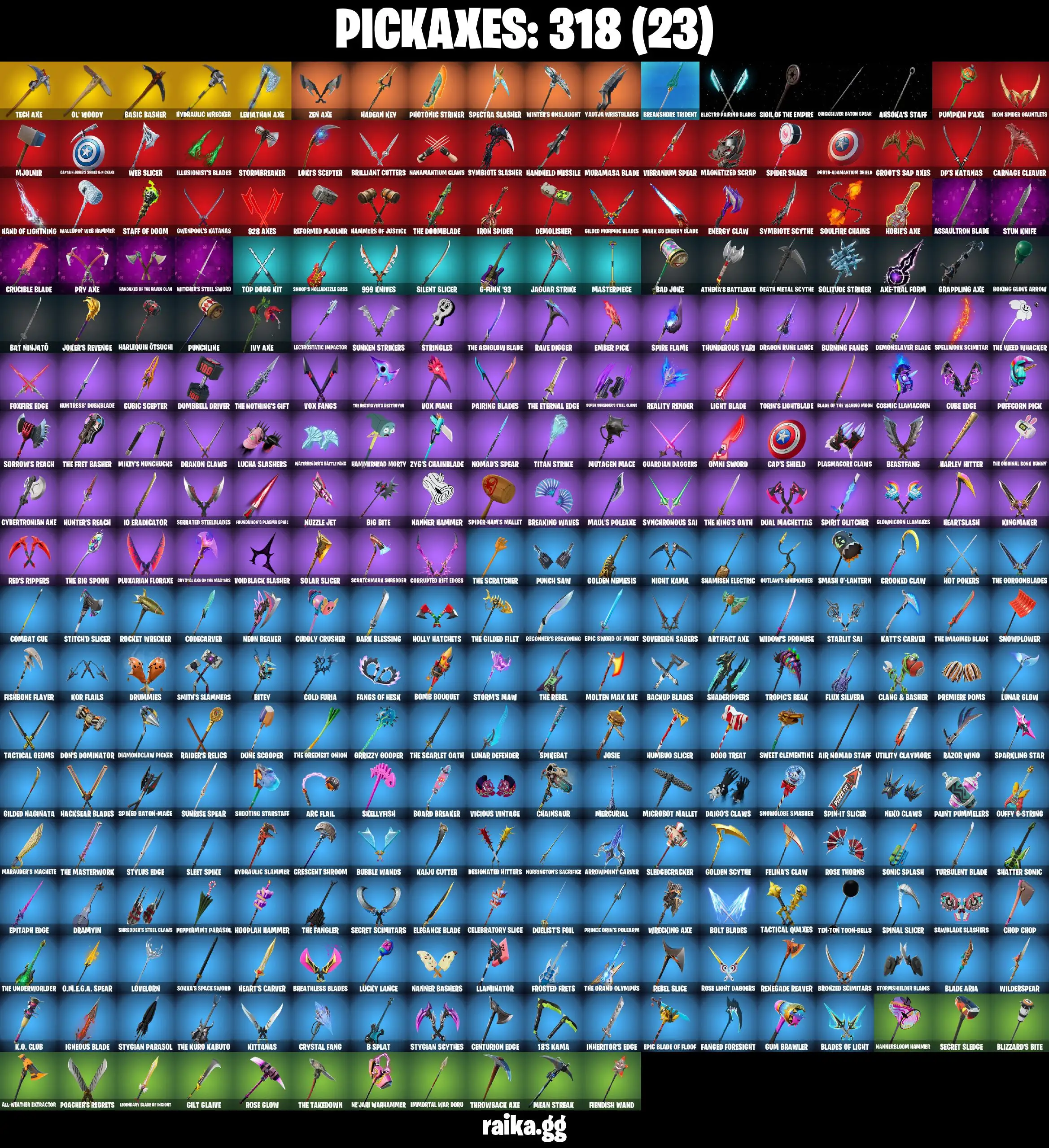 [PC/PSN/XBOX] 309 skins | Leviathan Axe | Blue Squire | OG STW | Kratos | The Origin | Snap | Mecha Cuddle Master | Kymera | 2550 VB