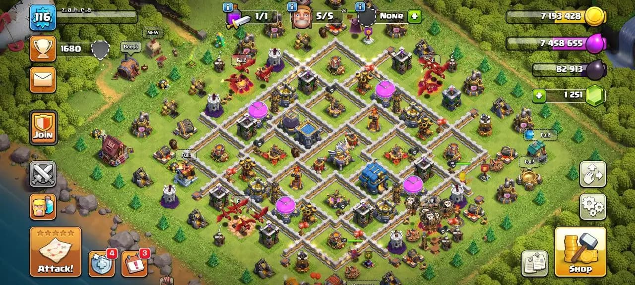 [#841] SEMI-MAX TH 12 | 41-52-25-20 HEROES | SOME MAGIC ITEMS | 1296 CWL MEDALS | 500 RENAME | INSTANT DELIVERY