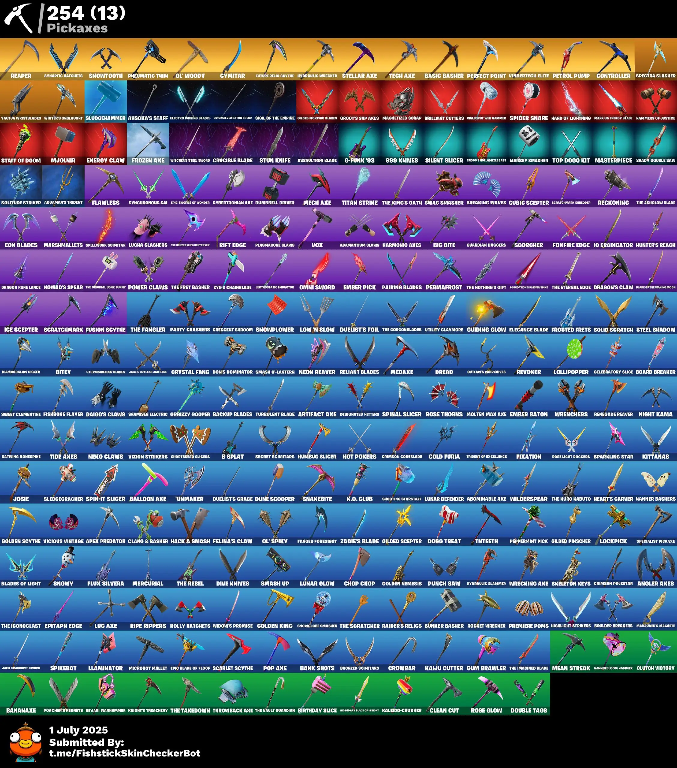 243 Skins  · OG STW | Galaxy, Aerial Assault Bomber, Rose Team Leader, Peter Griffin & More