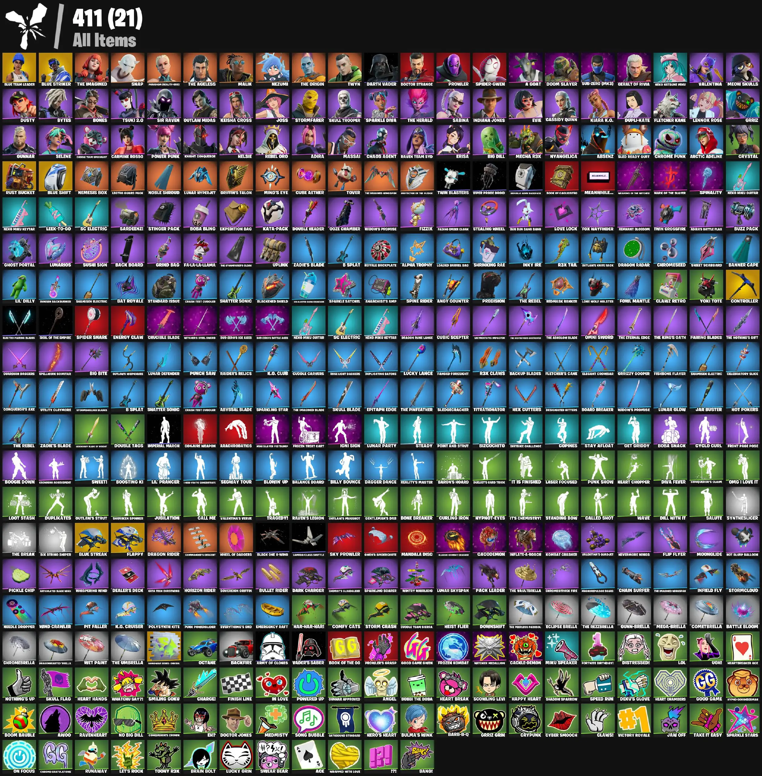[PC/PSN/XBOX] 63 skins | Blue Team Leader | Blue Striker | Blue Shift | Rust Bucket | Clawz Retro | Controller | Boogie Down | Blue Streak | Flappy 