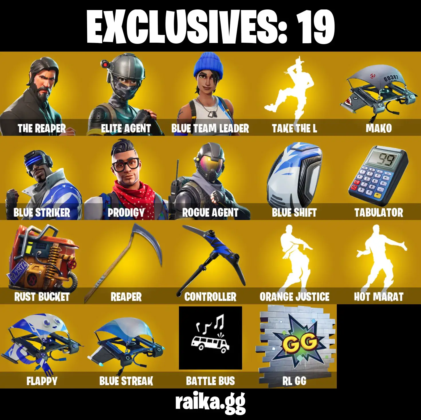 [PC/PSN/XBOX] 48 OG skins | The Reaper | Take The L | Elite Agent | Blue Team Leader | Mako | Prodigy | Rogue Agent | Hot Marat | Orange Justice | Omega |