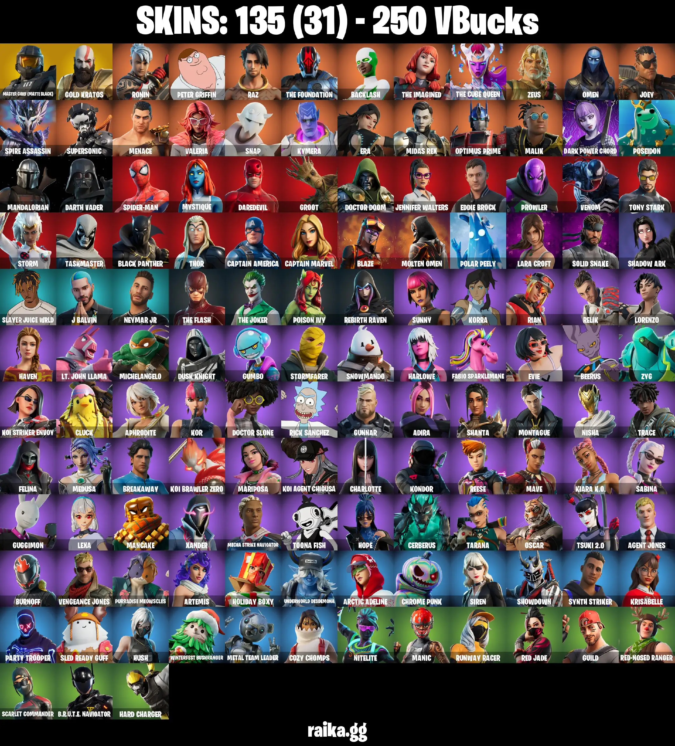 [PC/PSN] 135 skins | Leviathan Axe | Kratos | Eddie Brock | Valeria | Zeus | Snap | Raz | The Cube Queen | Menace | Backlash