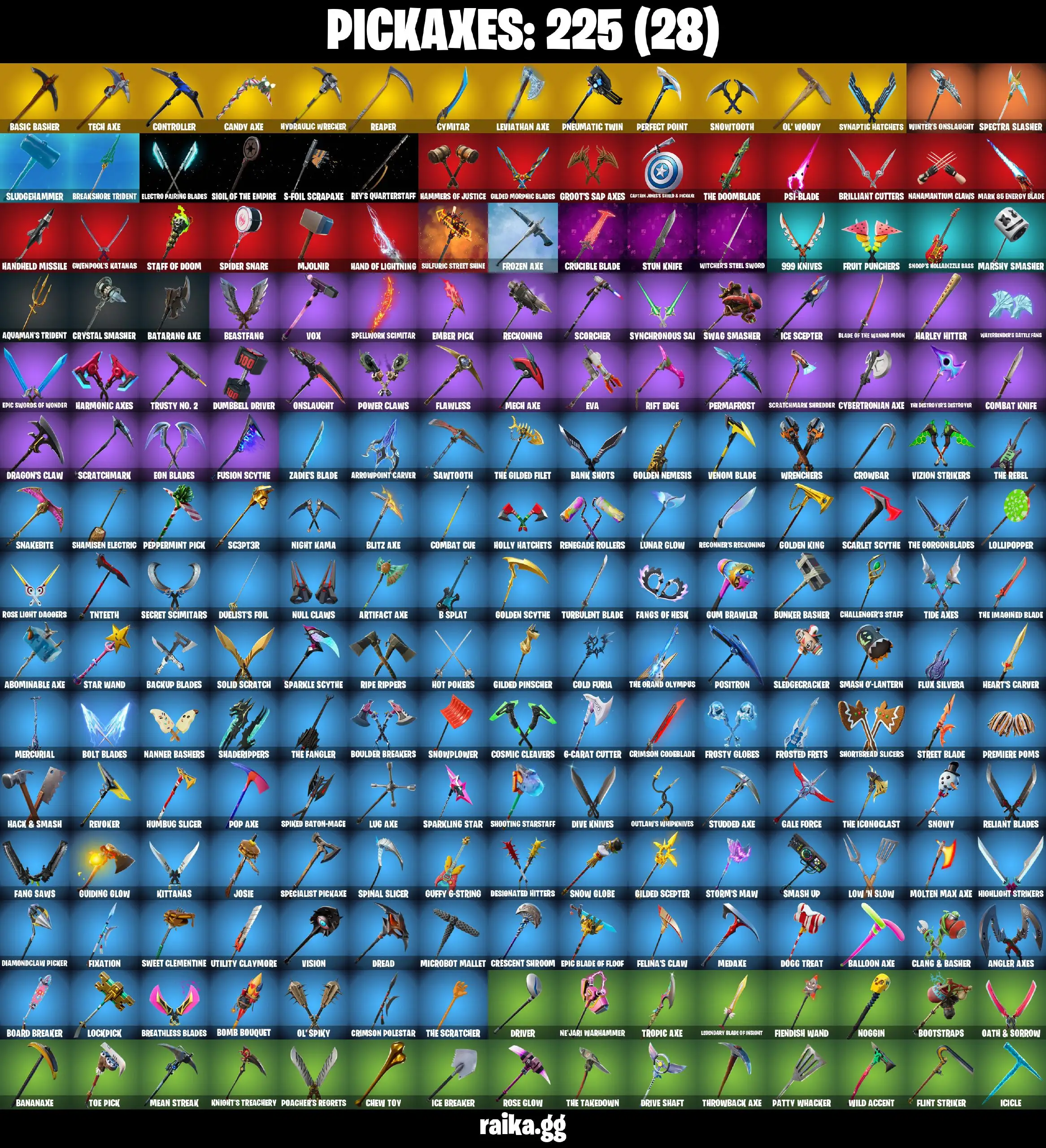 [PC/PSN/XBOX] 216 skins | The Reaper | Leviathan Axe | OG STW | Elite Agent | Take The L | Gold Midas | Gold Brutus | Gold Meowscles