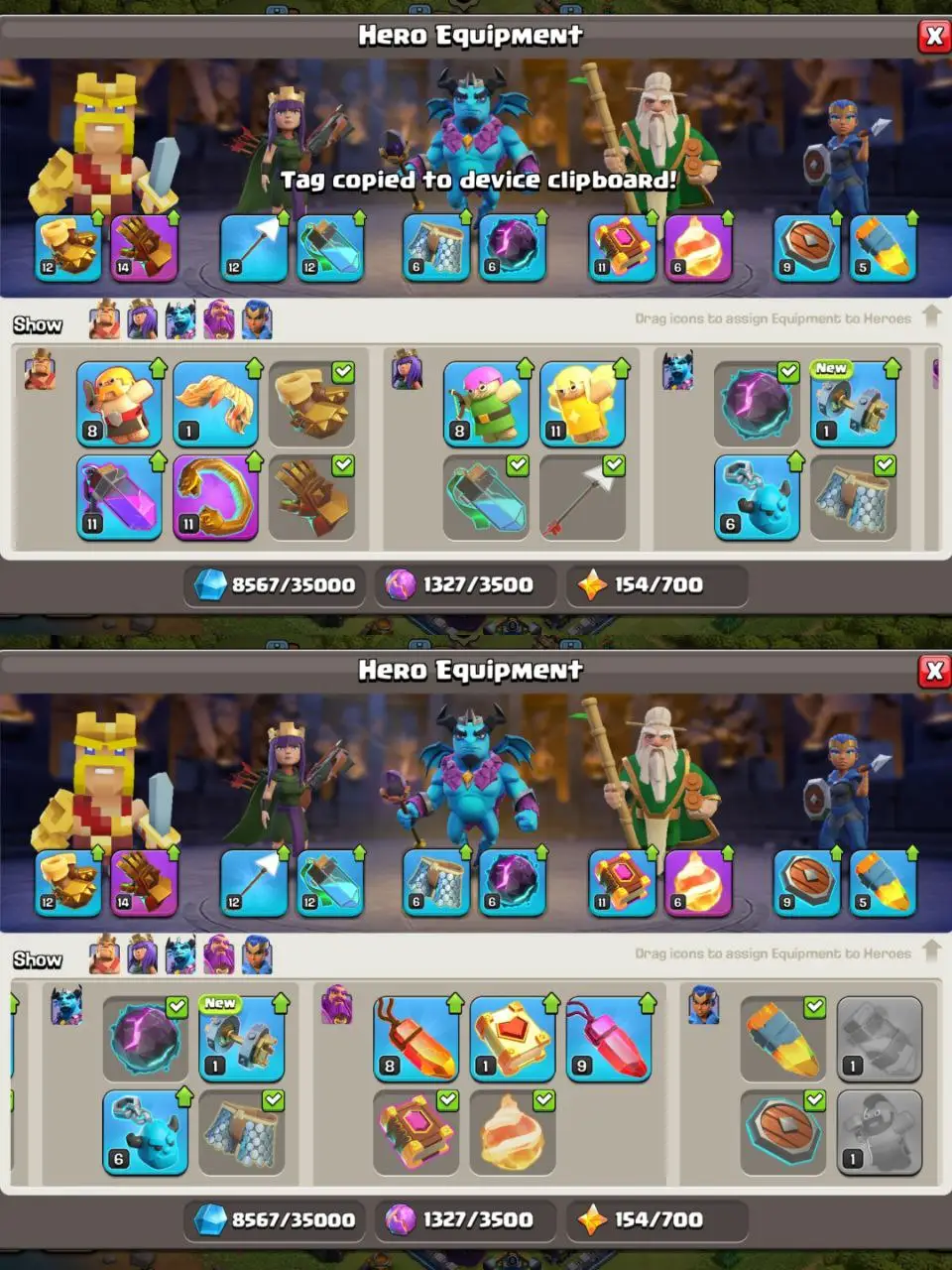  [#654] SEMI-MAX TH 14 | 64-69-40-38-14 HEROES | 402 CWL MEDALS | FREE RENAME | SOME MAGIC ITEMS | BEST EQUIPMENT | 4 HEROES SKIN | INSTANT DELIVERY