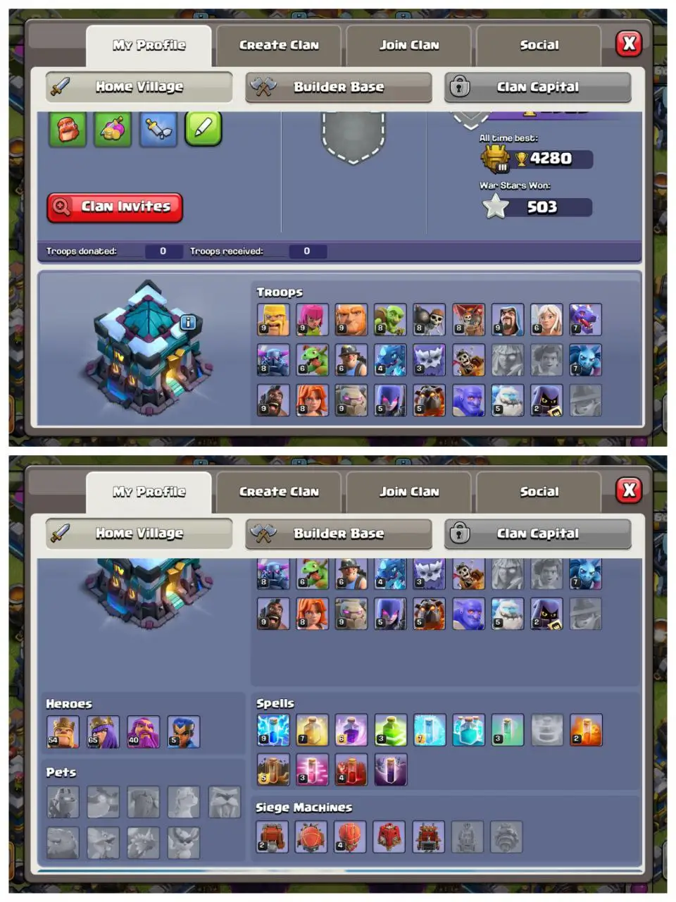 💥 TH13 SEMI MAX | Titan League Badge 🛡 | Blacksmith Ready 🔓 | 1000+ Rename Cards | Heroes 65/54/40/5 | BH-9 | Fast Delivery 🚚