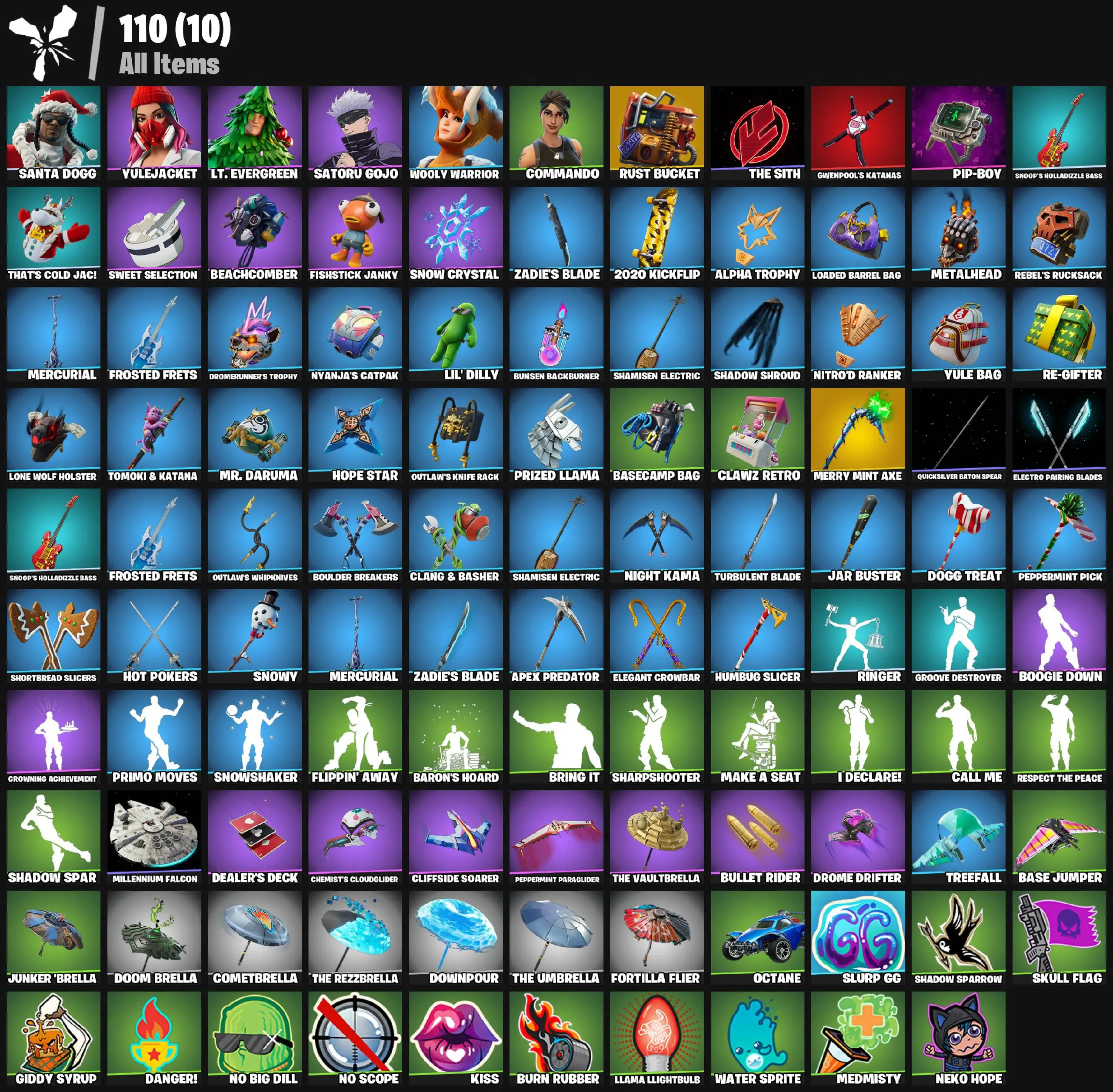 [PC/XBOX] 6 skins | Clawz Retro | Rust Bucket | Merry Mint Axe | Boogie Down | Santa Dogg | Yulejacket | Lt. Evergreen | Satoru Gojo | Wooly Warrior 