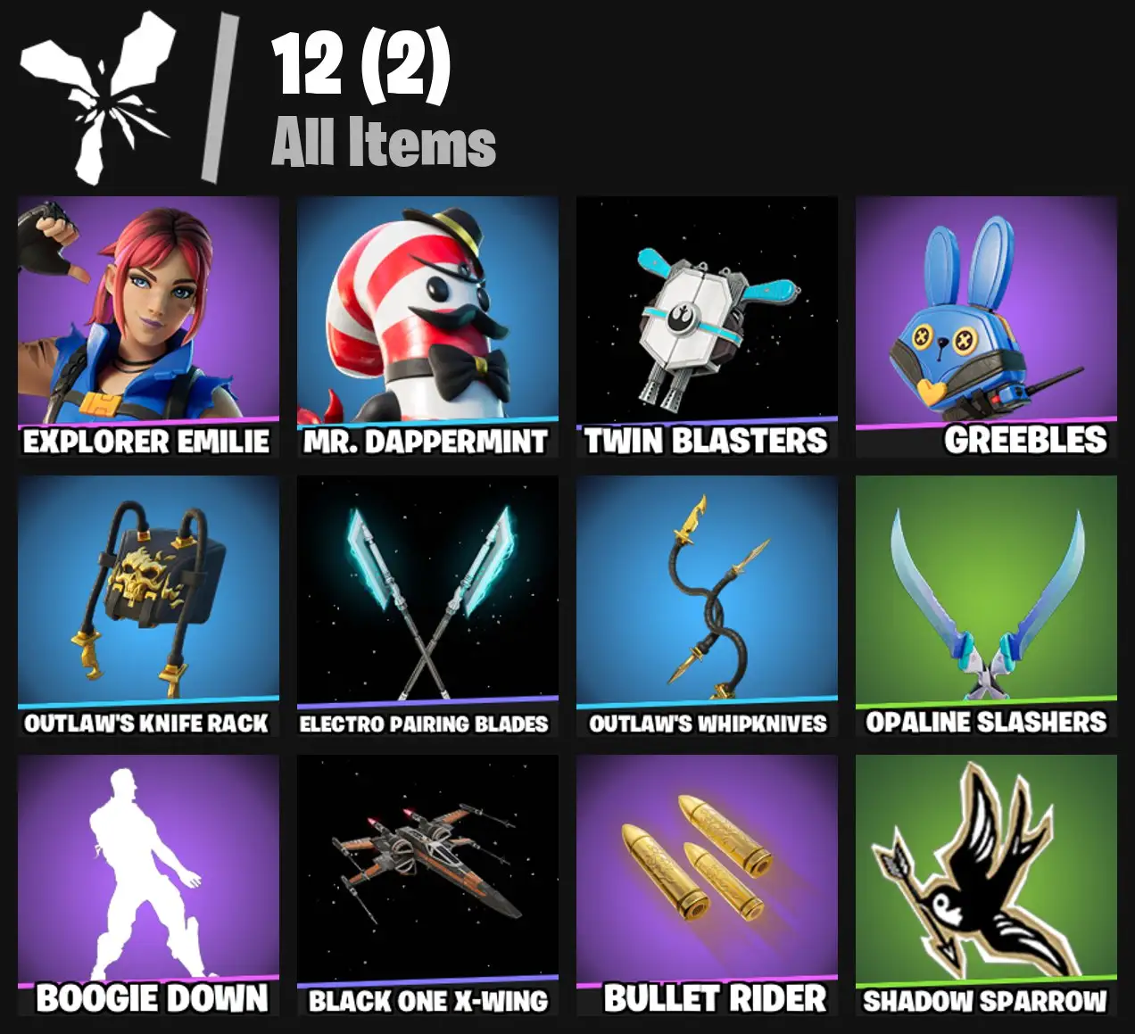 [PC/PSN/XBOX] 2 skins | Explorer Emilie | Mr. Dappermint | Twin Blasters | Greebles | Outlaw's Knife Rack | Electro Pairing Blades | 100 VB