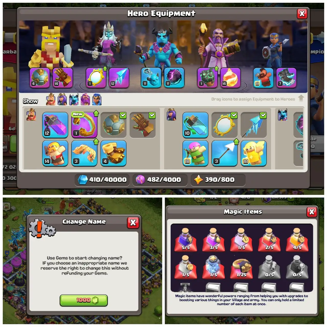 🔥 TH14 NEAR MAX 💥 | 3687 ATB 🏆 | EPIC EQUIPMENTS ⚙️ | MAGIC ITEMS STACKED 🎁 | MAX NIGHT BASE 🌙 | HEROES 73-80-53-55-30 👑 | INSTANT DELIVERY ⚡️