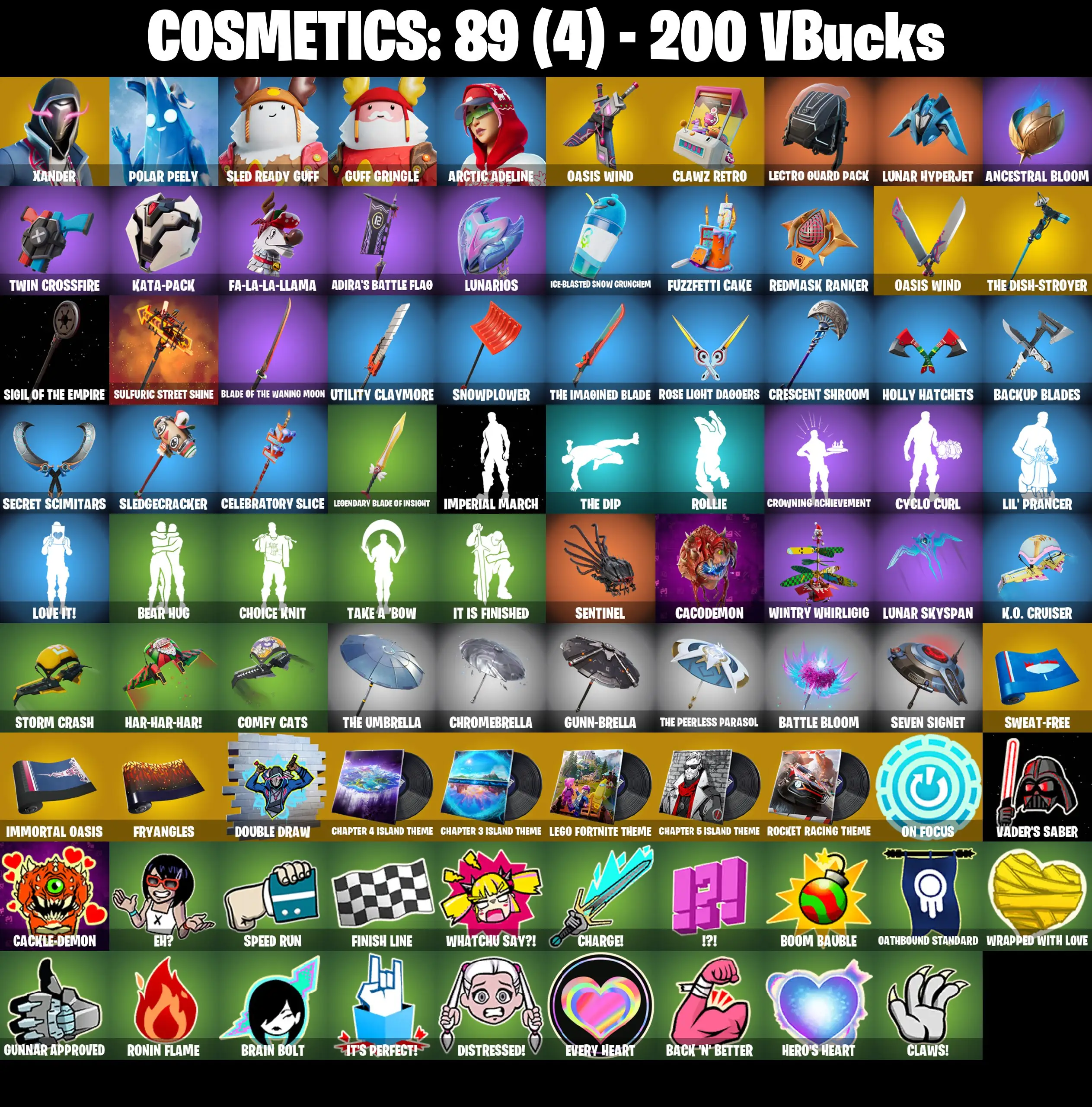 [PC/PSN/XBOX] 5 Skins | The Dish-stroyer | Arctic Adeline | Polar Peely | Guff Gringle | Xander | Sled Ready Guff