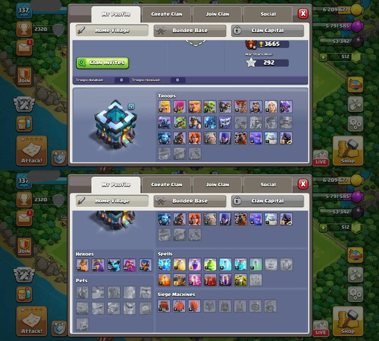 💎 TH13 FULL OVERLOADED ACC 💎 | 7 EPIC EQUIPS | 24 EQUIPS 🛠 | HEROES 61-64-42-40-2 👑 | MAGIC ITEMS 💰 | 500 RENAME ✅ | FAST DELIVERY 🚀
