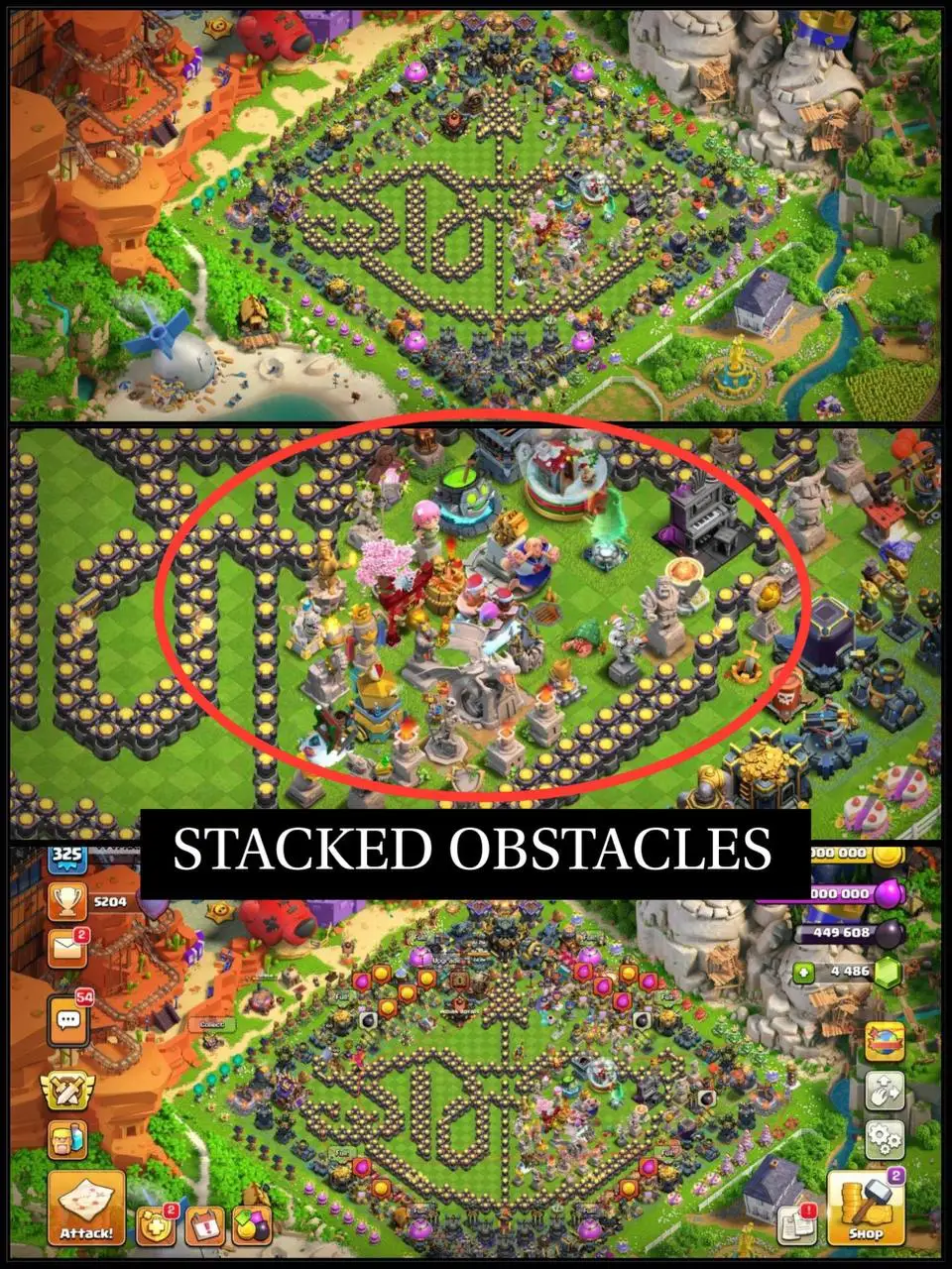💥 TH17 FULL MAX | 208 GLOBAL⭐ | 5.4K WAR STARS 💥 40 K🏆HEROES & PETS MAX 🐾 | STACKED OBSTACLES 🌴 | 90 SKINS 🎭 | 26 SCENERIES 🌄 | EQUIPS MAXED 🛡️ | FAST DELIVERY 🚚