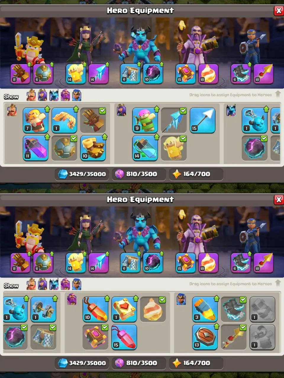 [#758] ALMOST MAX TH 13 | 65-74-50-50-19 HEROES | ALL WALLS MAXED | SOME MAGIC ITEMS | 429 CWL MEDALS | FREE RENAME | BEST EQUIPMENT | INSTANT DELIVERY