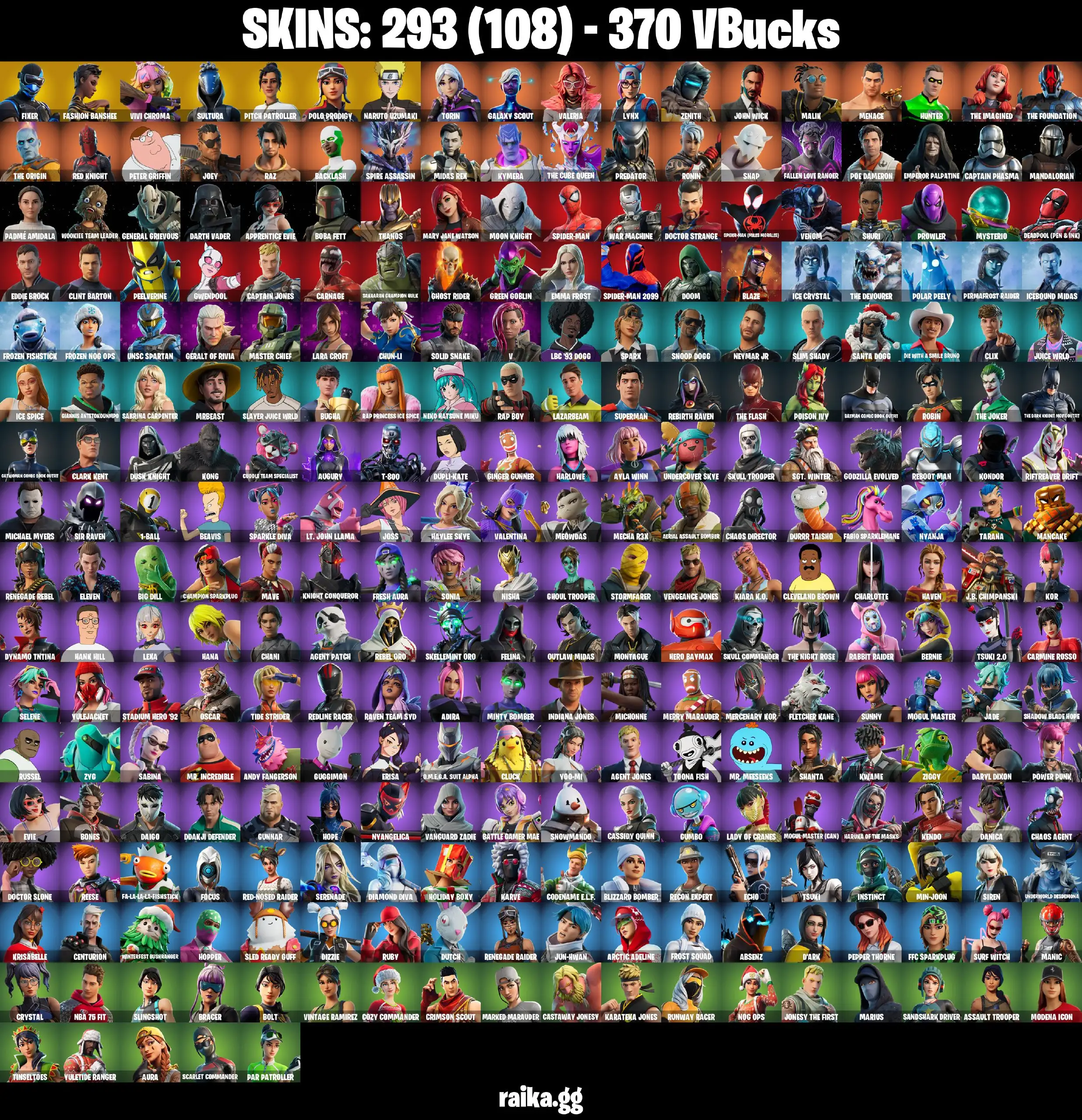 [PC/PSN/XBOX] 293 skins | Polo Prodigy | Leviathan Axe | Renegade Raider | Fixer | Fashion Banshee | Vivi Chroma | Sultura | Pitch Patroller