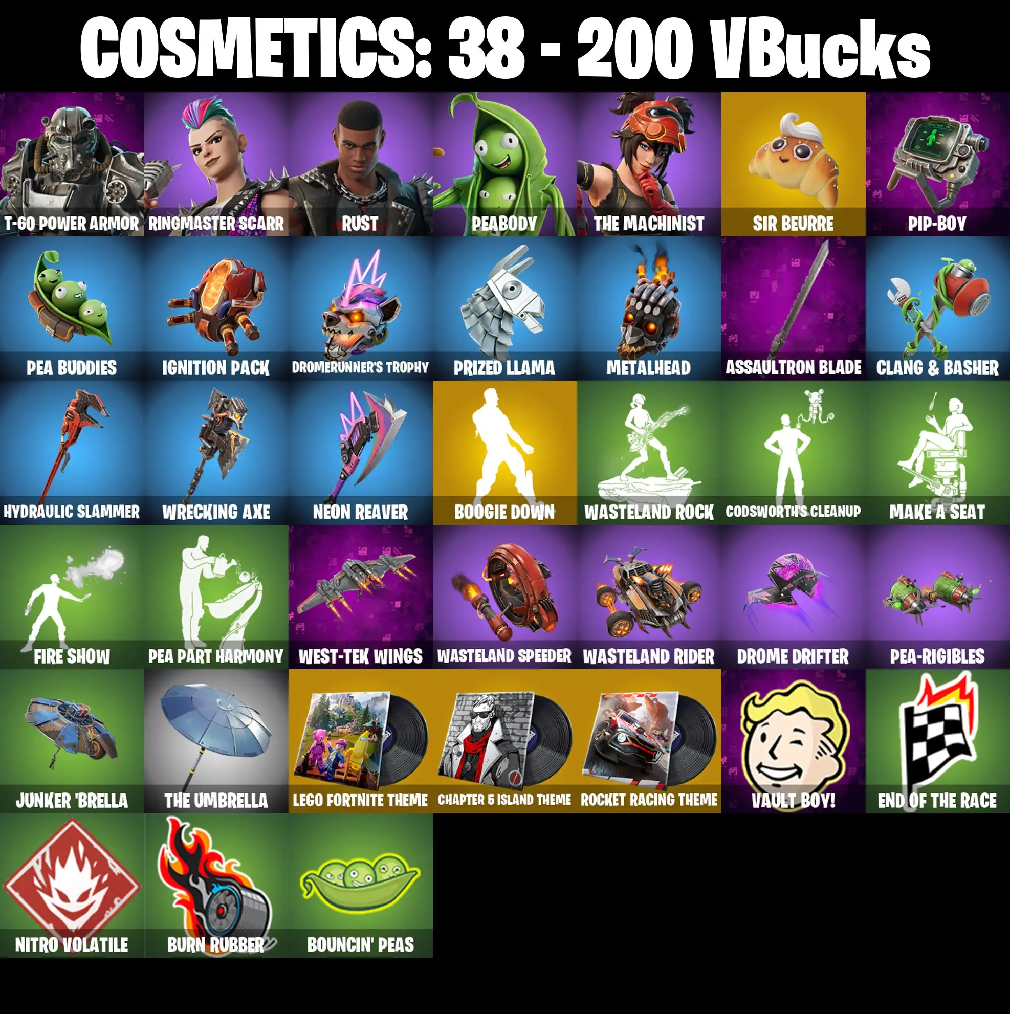 [PC/PSN/XBOX] 5 Skins | The Machinist | Peabody | Ringmaster Scarr | T-60 Power Armor | Rust | 200 VB