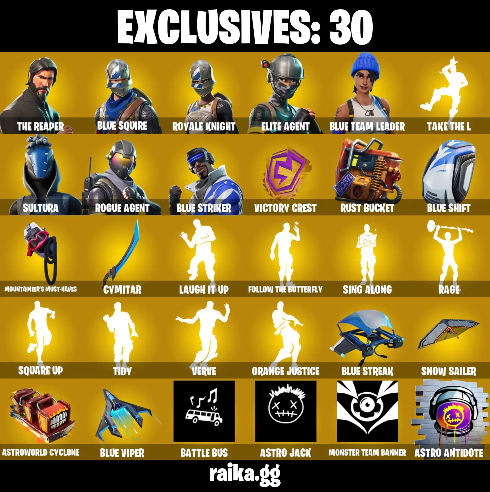 [PC/PSN/XB/NIN] 173 STACKED OG Skins | Renegade Raider | The Reaper | Blue Squire | Royale Knight | Elite Agent | Blue Team Leader | Take The L | Rogue Agent | Omega | Vertex | Psycho Bandit | The Joker | Catwoman | Poison Ivy