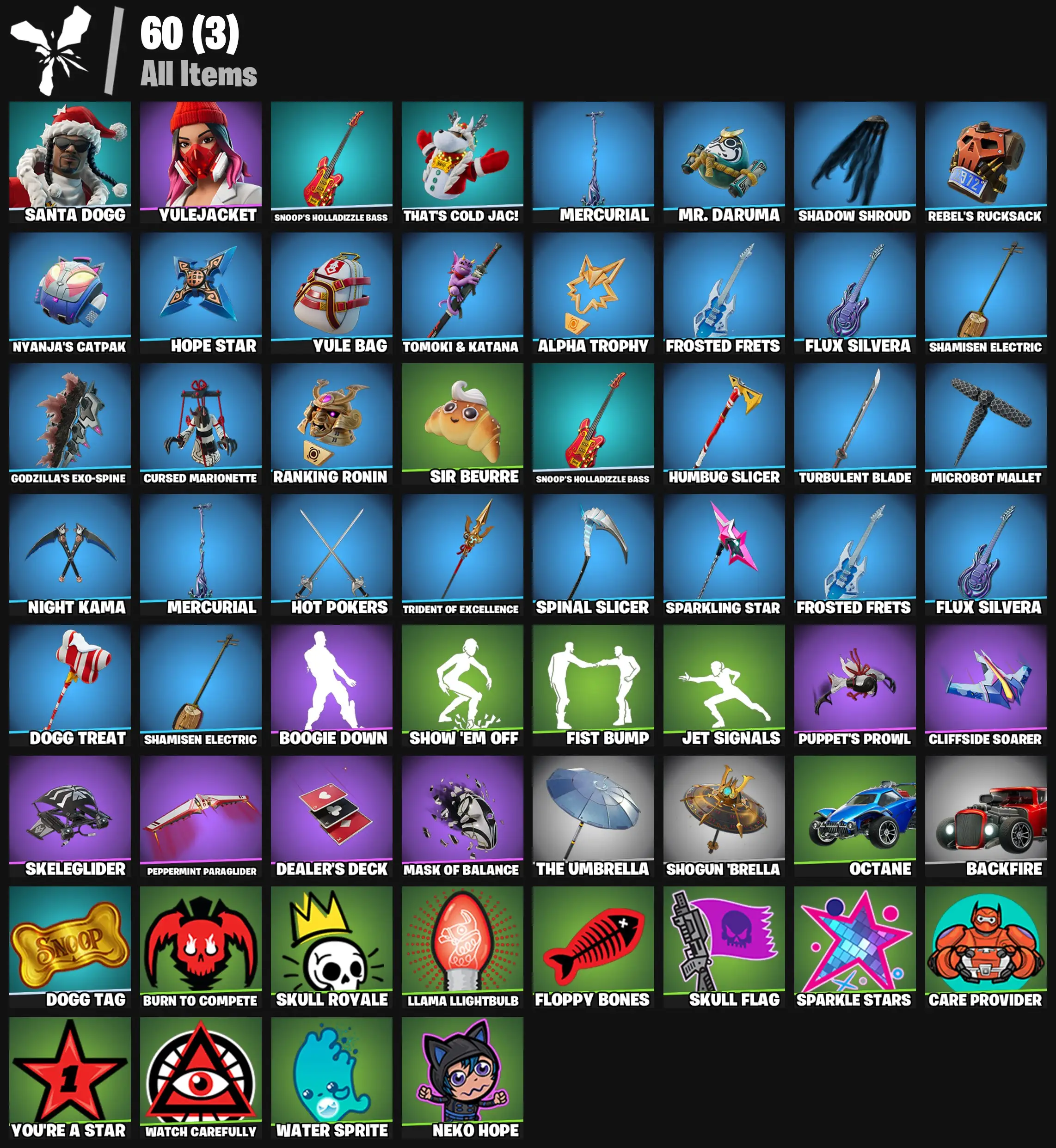 [PC/PSN/XBOX] 2 skins | Santa Dogg | Yulejacket | Snoop's Holladizzle Bass | That's Cold Jac! | Mercurial | Mr. Daruma | Shadow Shroud | 300 VB