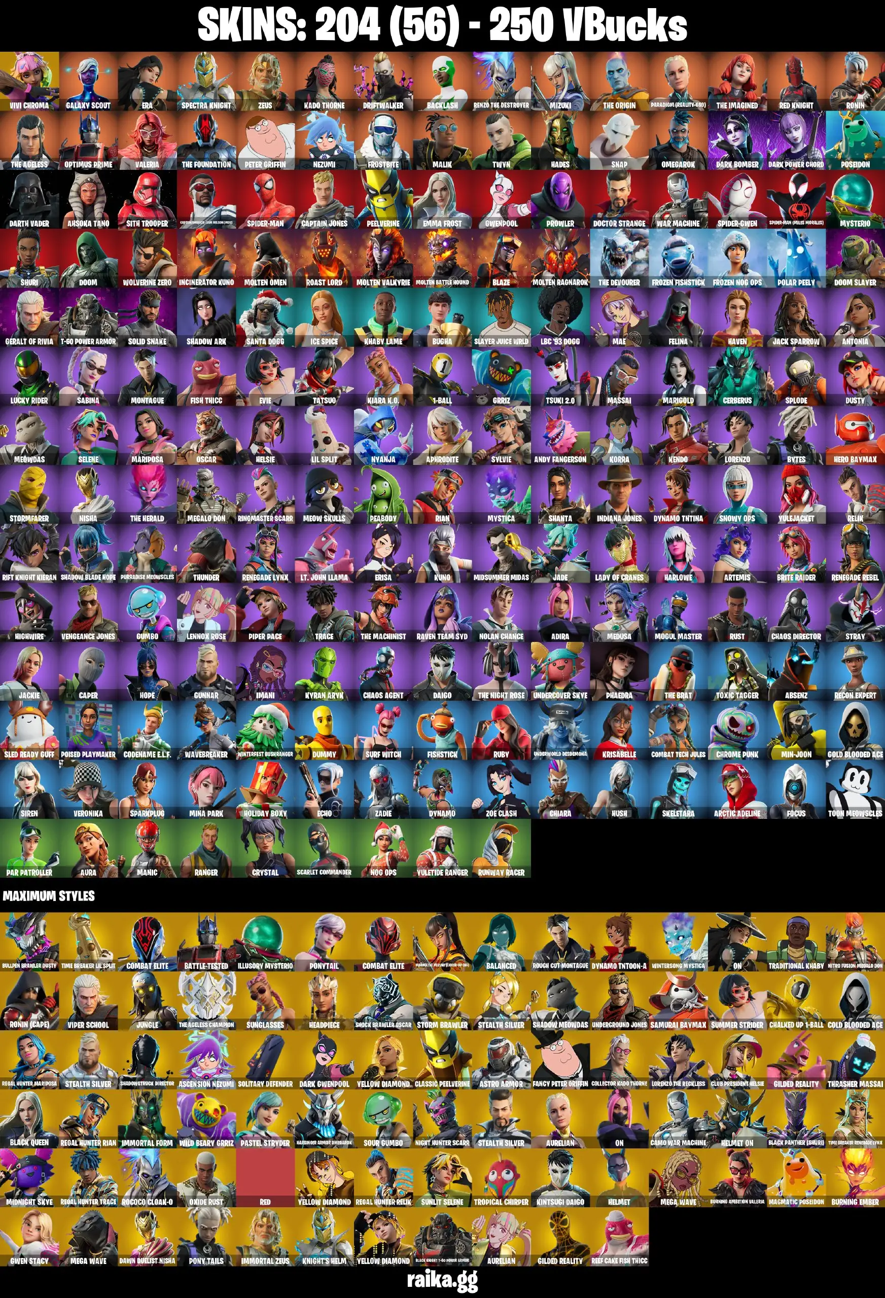[PC/XBOX] 204 skins | Vivi Chroma | Spectra Knight | Optimus Prime | Backlash | Era | Frostbite | Valeria | Paradigm (Reality-659) | 250 VB