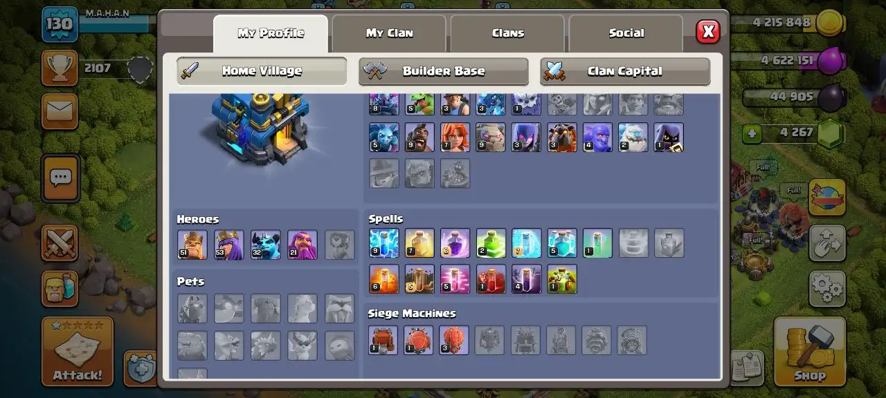 [#817] ALMOST MAX TH 12 | 51-53-32-21 HEROES | SOME MAGIC ITEMS | 500 RENAME | INSTANT DELIVERY