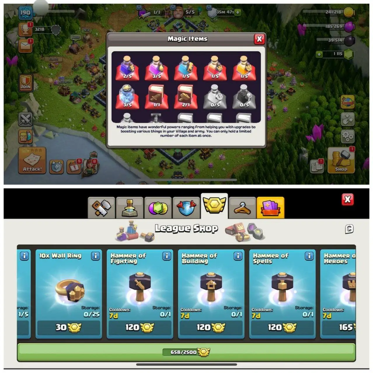{STRONG ACCOUNT} TH16 SEMI MAX⚡️2 EPIC EQUIPMENTS⚡️XP-190⚡️HERO 66-67-52-26 ⚡️ DARK BLUE WALLS⚡️658 CWL MEDALS⚡️MAGIC ITEMS⚡️OP LAB⚡️INSTANT DELIVERY 🚚