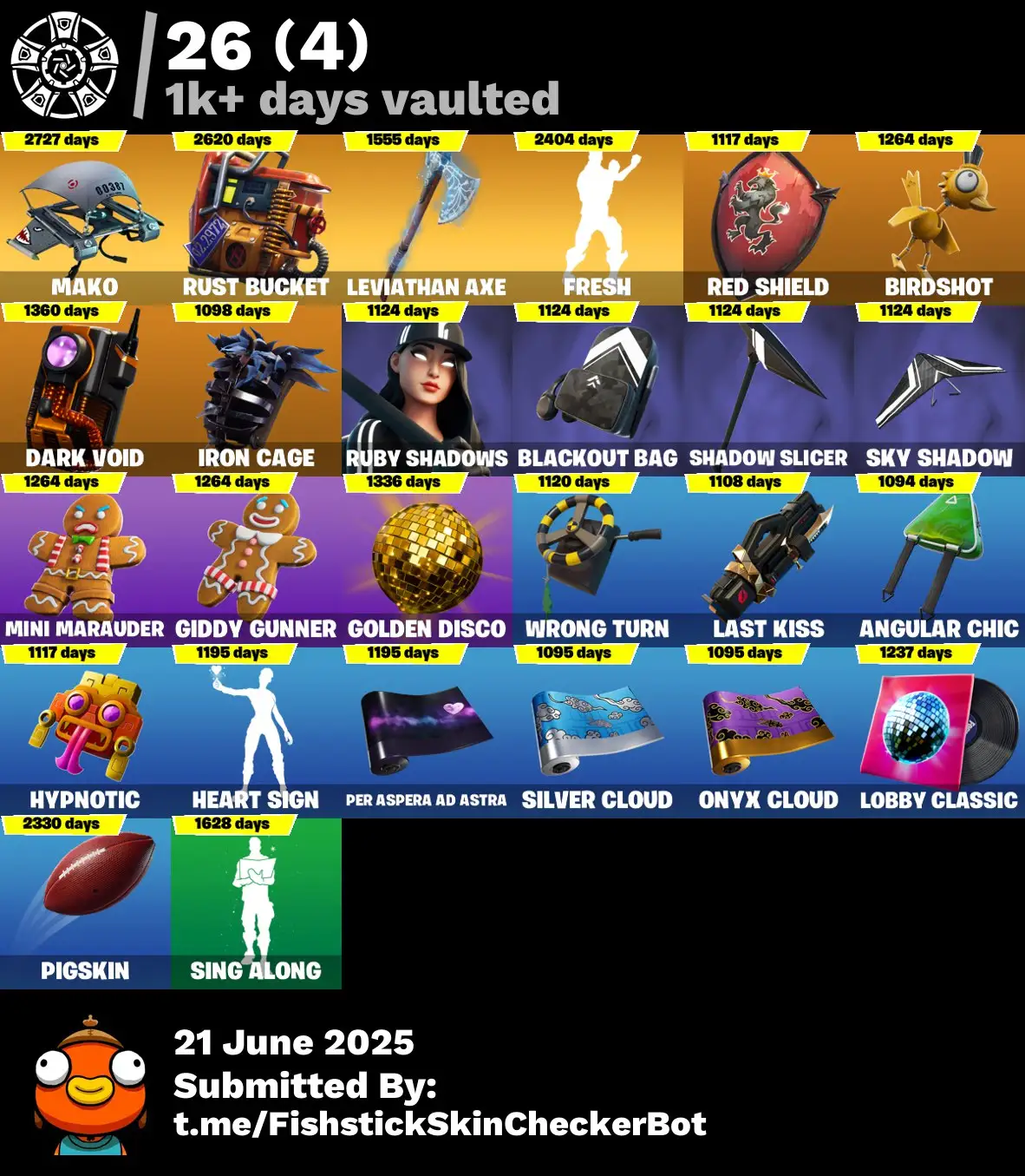 107 Skins | Black Knight, The Reaper, Royale Knight, Leviathan Axe, Floss | 650 VB | +mail