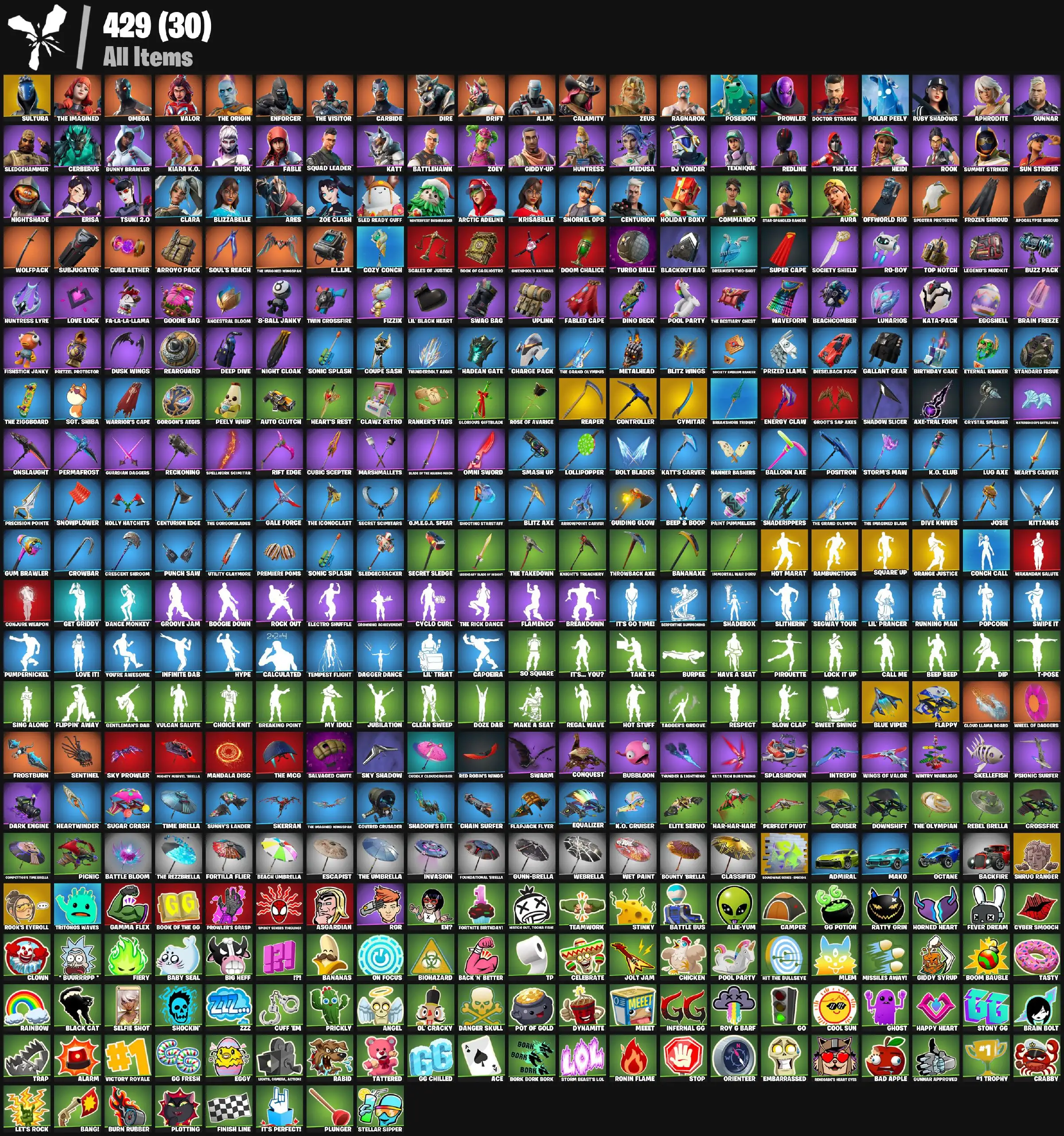 [PC/PSN/XBOX] 59 skins | Sultura | Clawz Retro | Turbo Ball! | Knight's Treachery | Controller | Shooting Starstaff | Reaper | Cymitar | Orange Justice 