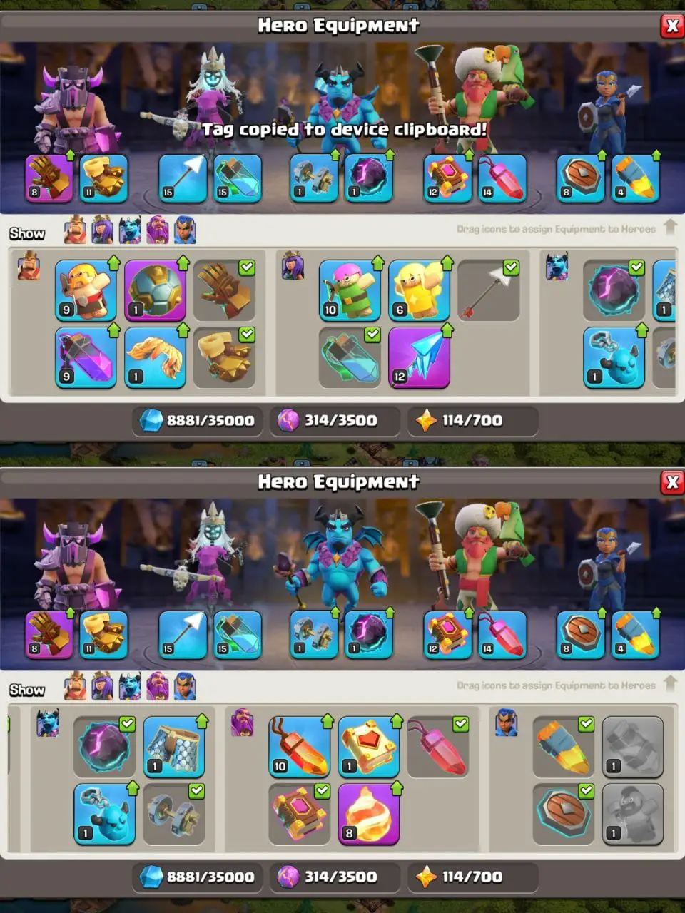 [#653]  SEMI-MAX TH 14 | 67-72-40-43-3 HEROES | 163 CWL MEDALS | STACKED MAGIC ITEMS | 500 RENAME | BEST EQUIPMENT | 5 HEROES SKIN | INSTANT DELIVERY