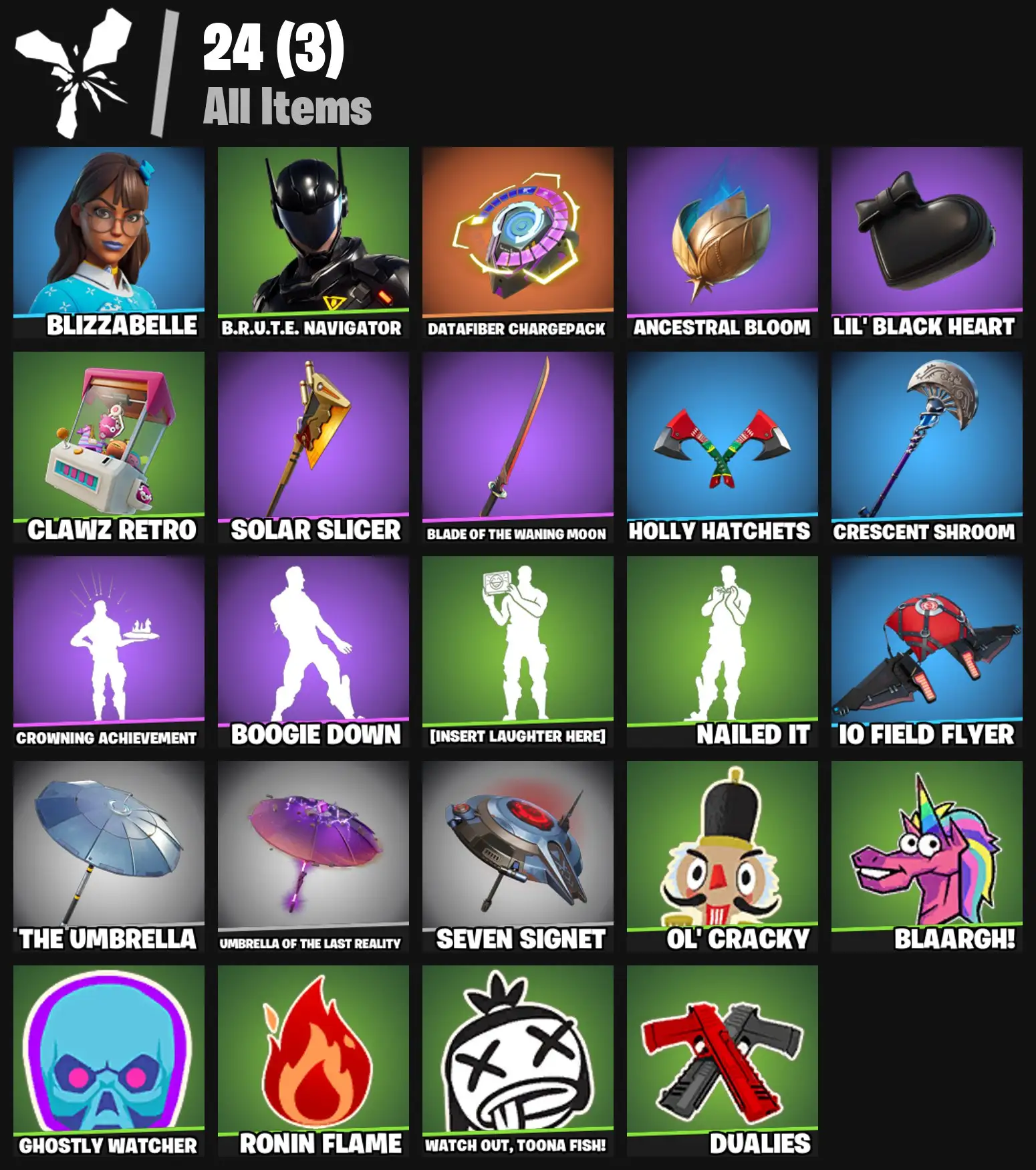 [PC/PSN/XBOX] 2 skins | Blizzabelle | B.R.U.T.E. Navigator | Datafiber Chargepack | Ancestral Bloom | Lil' Black Heart | Clawz Retro | Solar Slicer | 100 VB