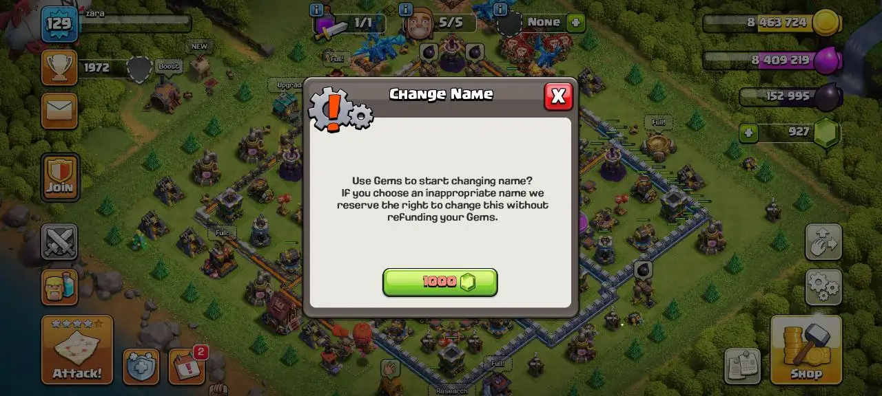 [#844] SEMI-MAX TH 12 | 46-57-32-32 HEROES | 870 CWL MEDALS | SOME MAGIC ITEMS | 1000 RENAME | INSTANT DELIVERY