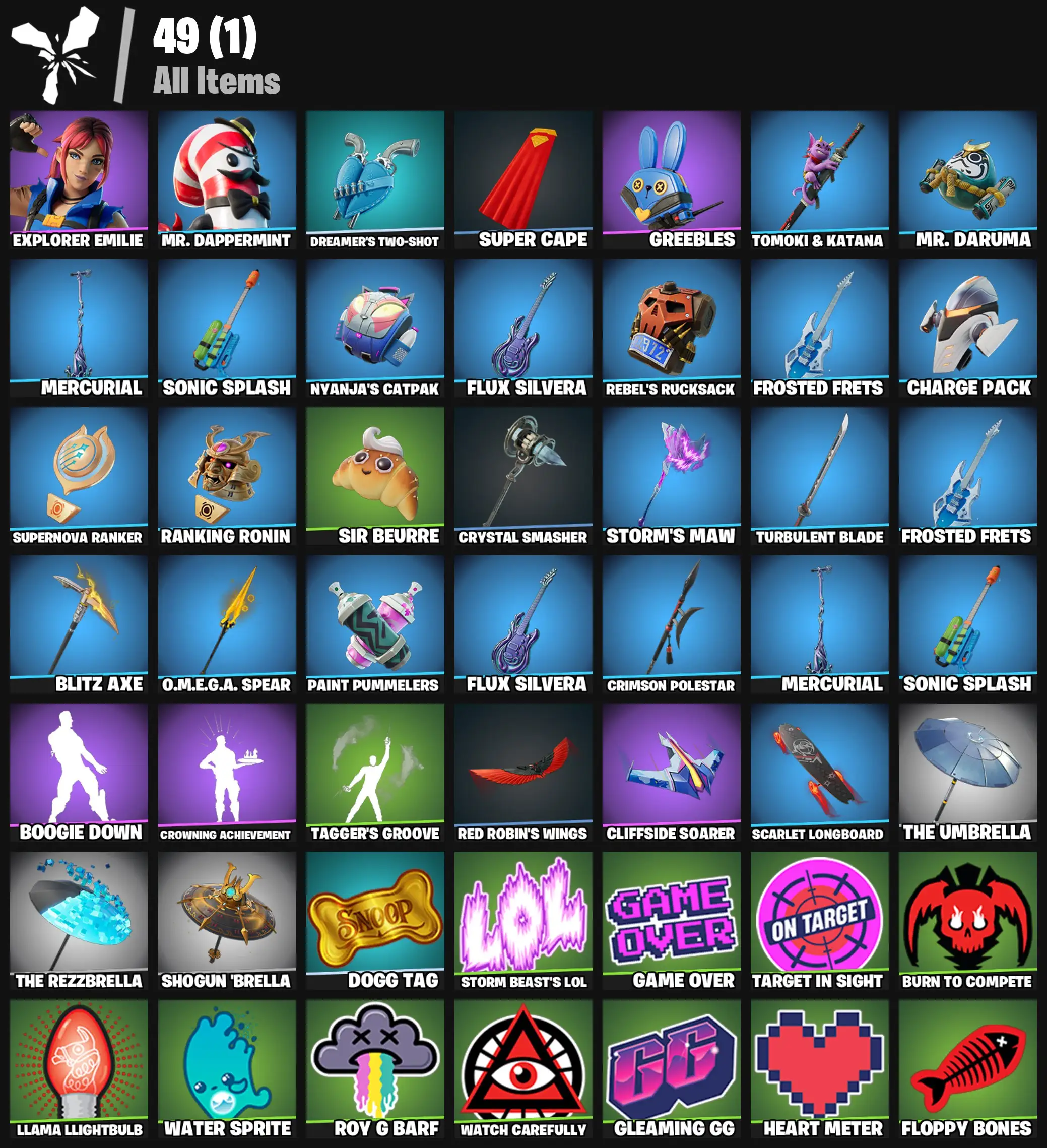 [PC/PSN] 2 skins | Explorer Emilie | Mr. Dappermint | Dreamer's Two-Shot | Super Cape | Greebles | Tomoki & Katana | Mr. Daruma | Mercurial | 300 VB
