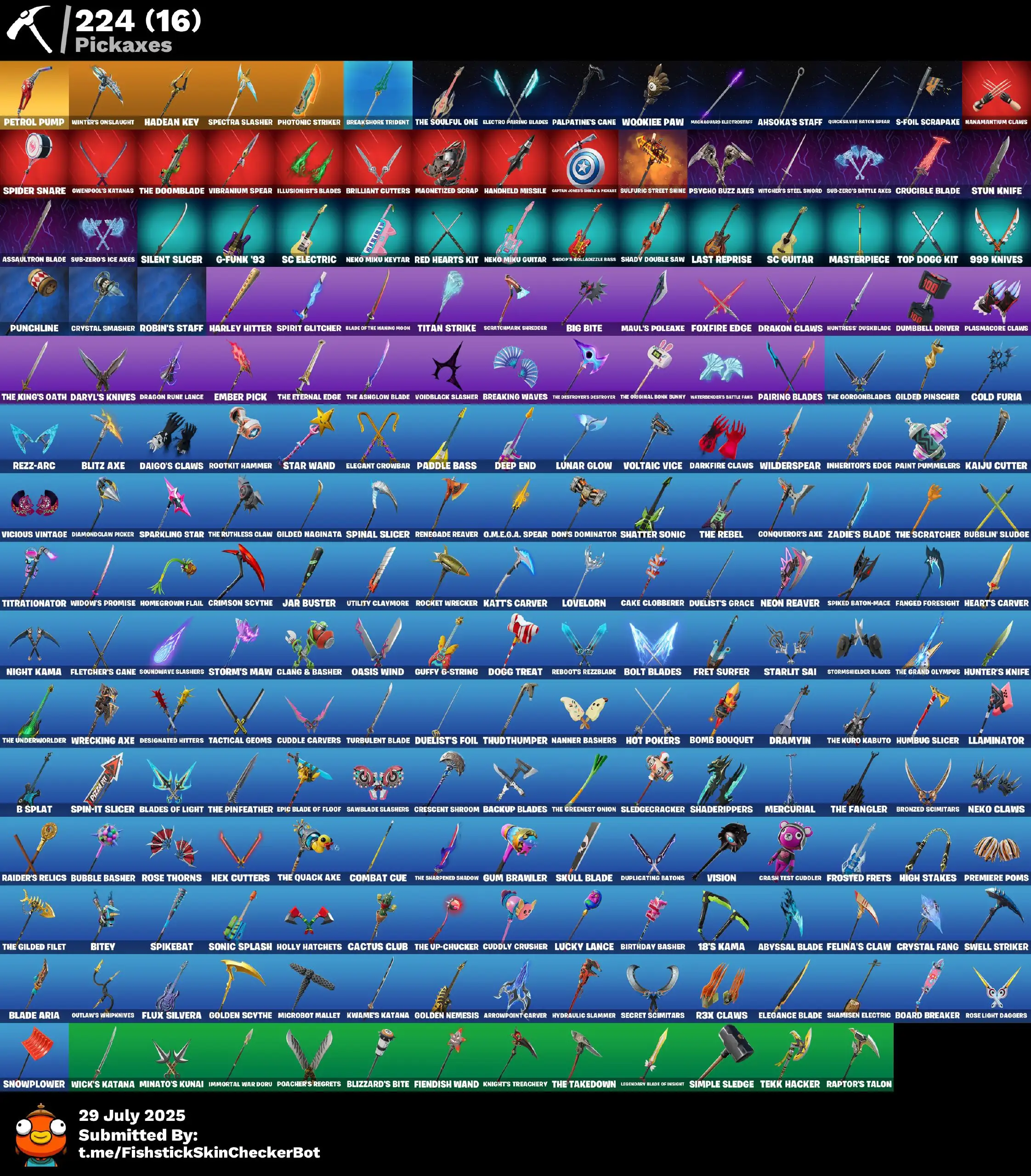 208 skins - REAL OG  -  Psycho Bandit, Chun-li, John Wick 