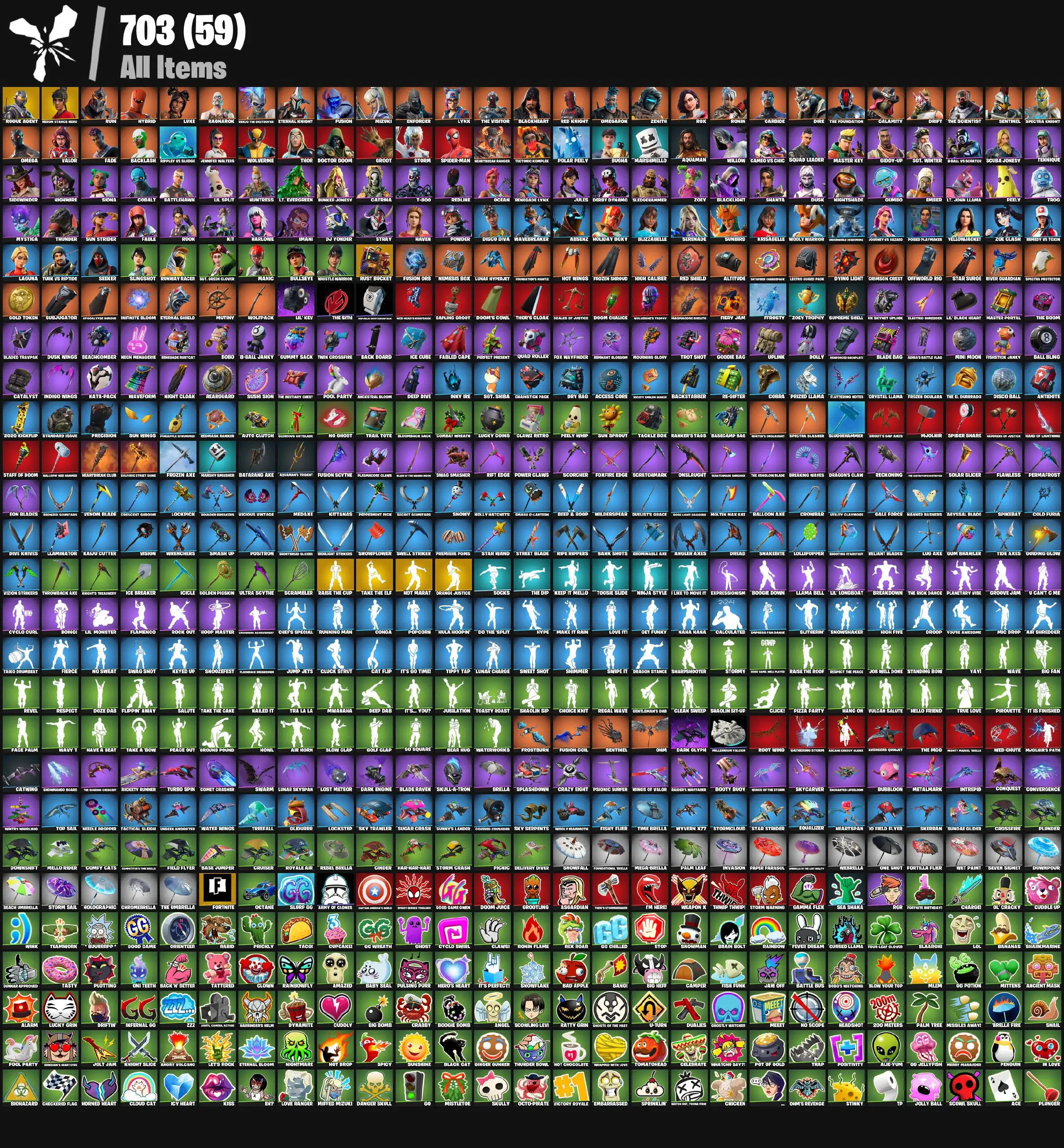 [PC/PSN/XBOX] 117 skins | Rogue Agent | Heron Stance Hero | Clawz Retro | Rust Bucket | Knight's Treachery | Shooting Starstaff | Take The Elf | Toasty Roast
