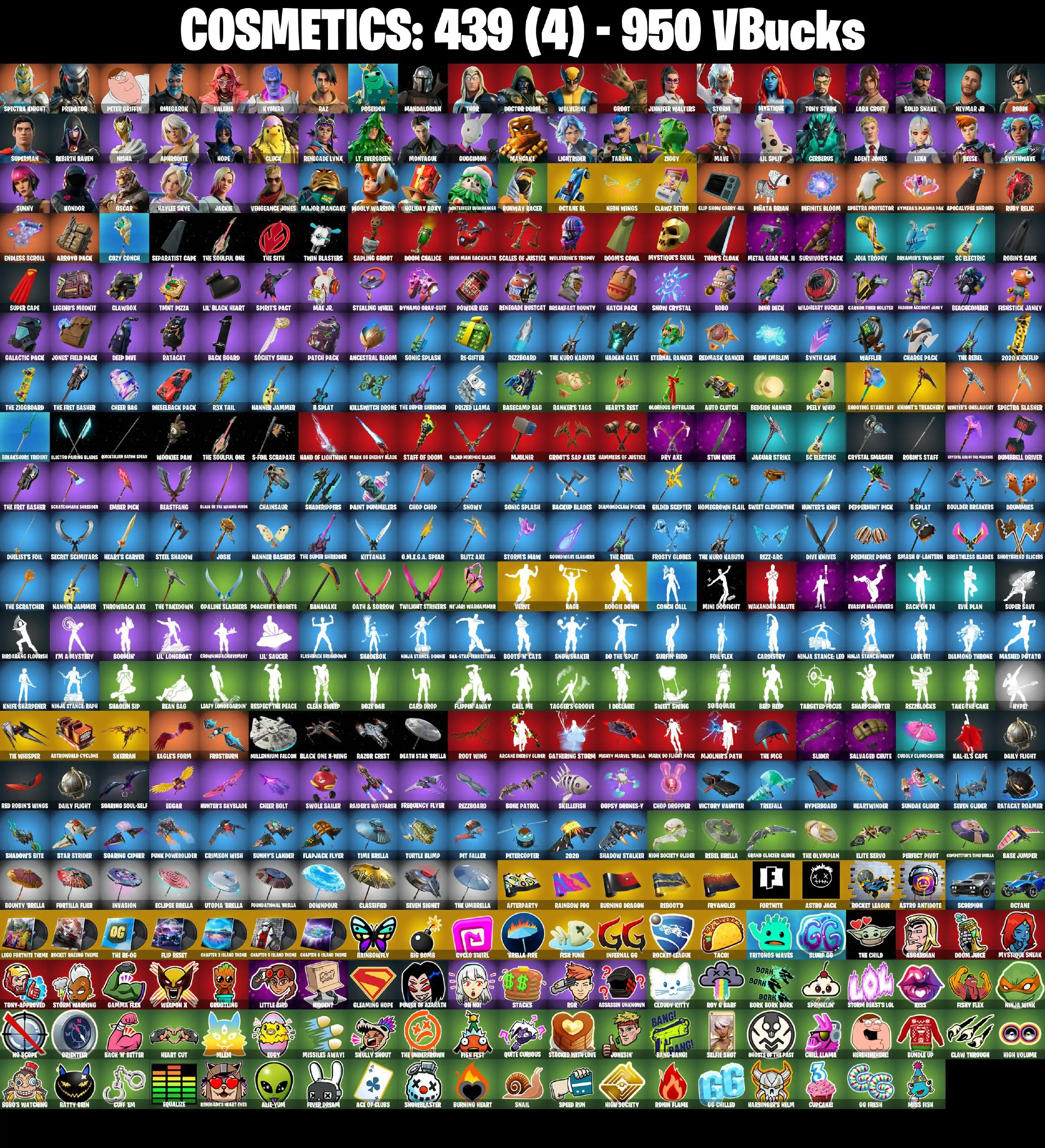 [PC/PSN/XBOX] 53 skins | Octane RL | Neon Wings | Clawz Retro | Shooting Starstaff | Knight's Treachery | Verve | Rage | Boogie Down | TIE Whisper