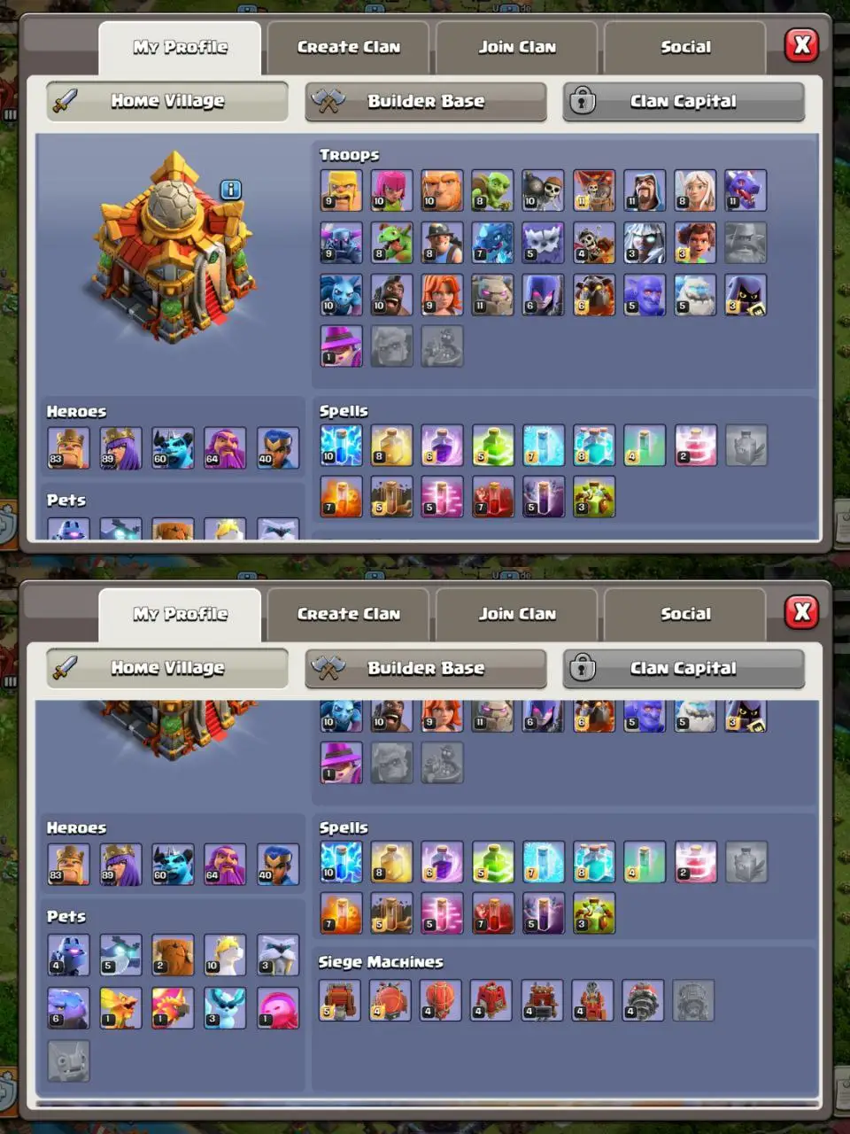 [#633] SEMI-MAX TH 16 | 83-89-60-64-40 HEROES | NICE EQUIPMENT | BEST COMBO SCENERY | SOME MAGIC ITEMS | 15 HEROES SKIN | INSTANT DELIVERY