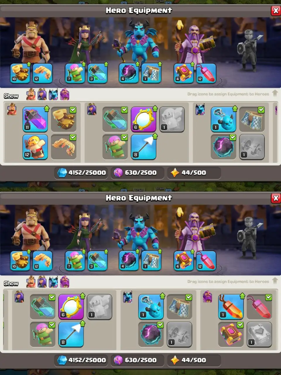 [#1391] [VP]3666 GEMS LOADED SEMI-MAX TH 11 | 31-27-22-6 HEROES | STACKED MAGIC ITEMS | FREE RENAME | 102 CWL MEDALS | BEST EQUIPMENT  | INSTANT DELIVERY
