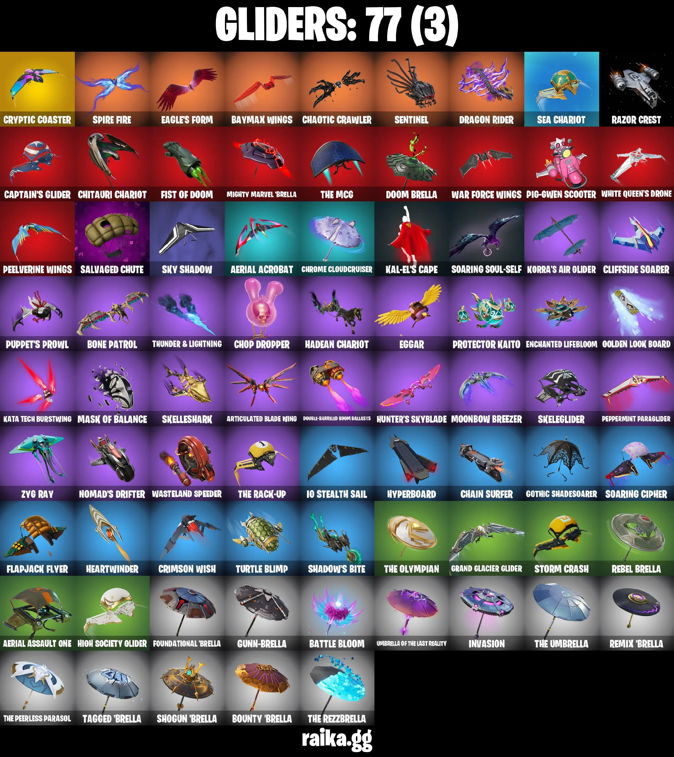 [PC/PSN/XBOX] 108 Stacked skins | Aerial Assault Trooper | Swish | Lara Croft | Mandalorian | Droopy | Predator | HangTime| 200 VB