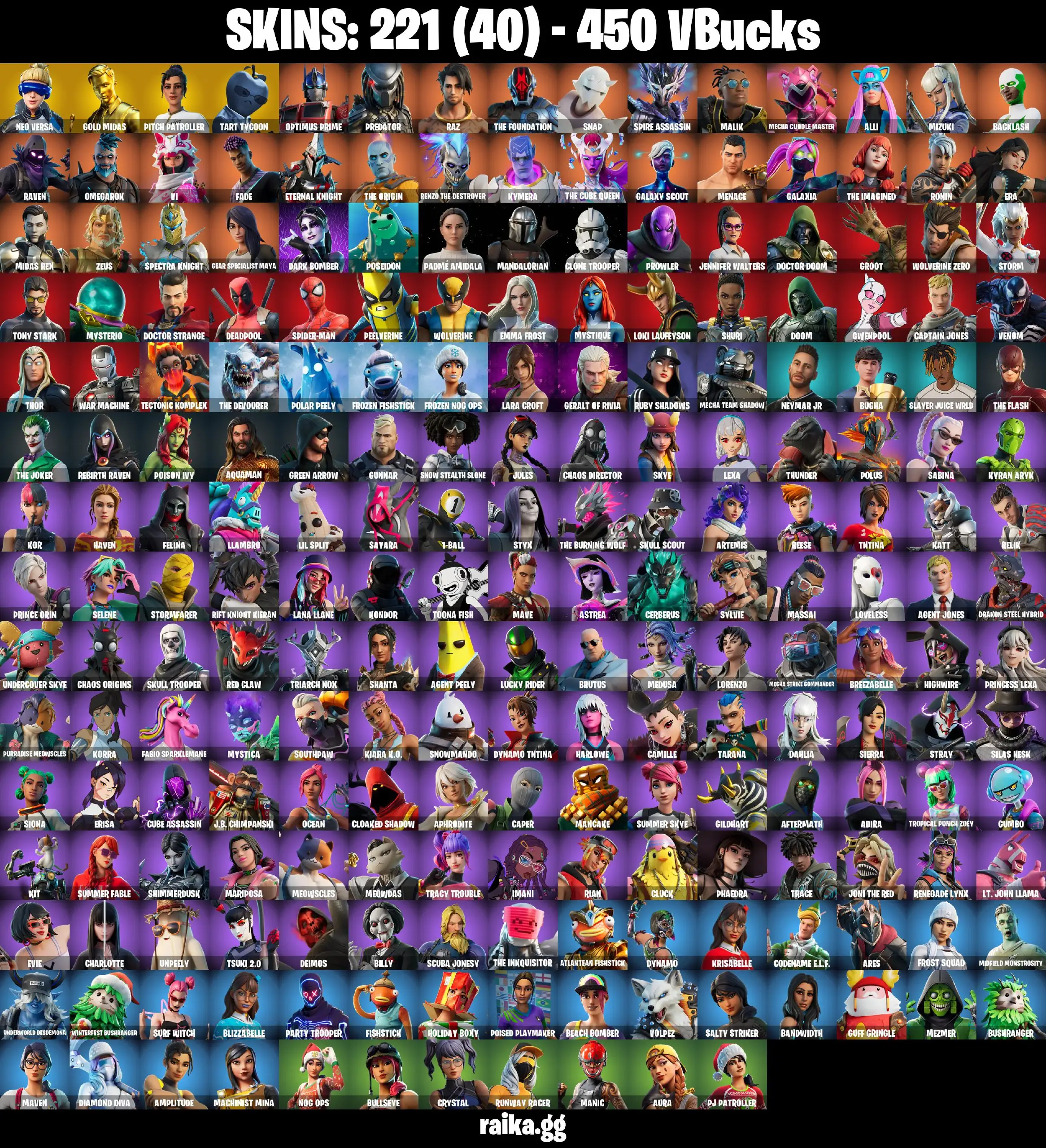 [PC/XBOX] 221 skins | Leviathan Axe | Neo Versa | Gold Midas | The Foundation | Zeus | Eternal Knight | Vi | Predator | Galaxia | 250 VB