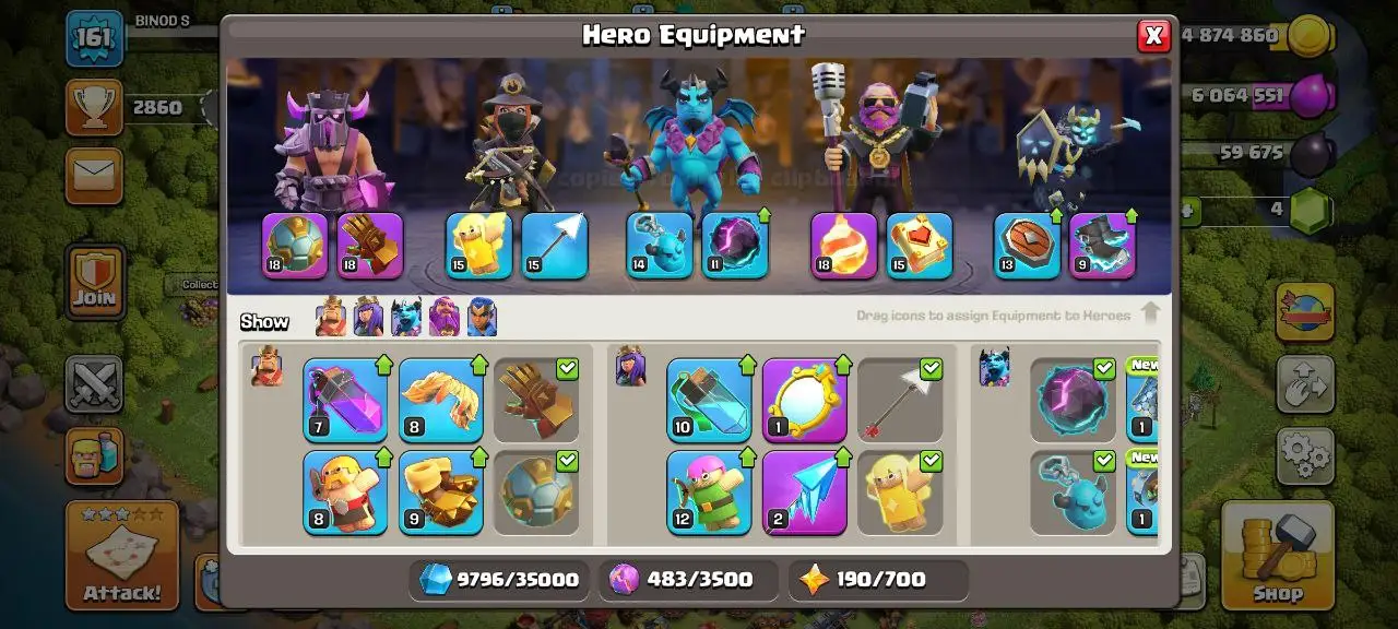 [#1330] SEMI-MAX TH 14 | 68-69-38-44-9 HEROES | 1000 RENAME | BEST EQUIPMENT | INSTANT DELIVERY