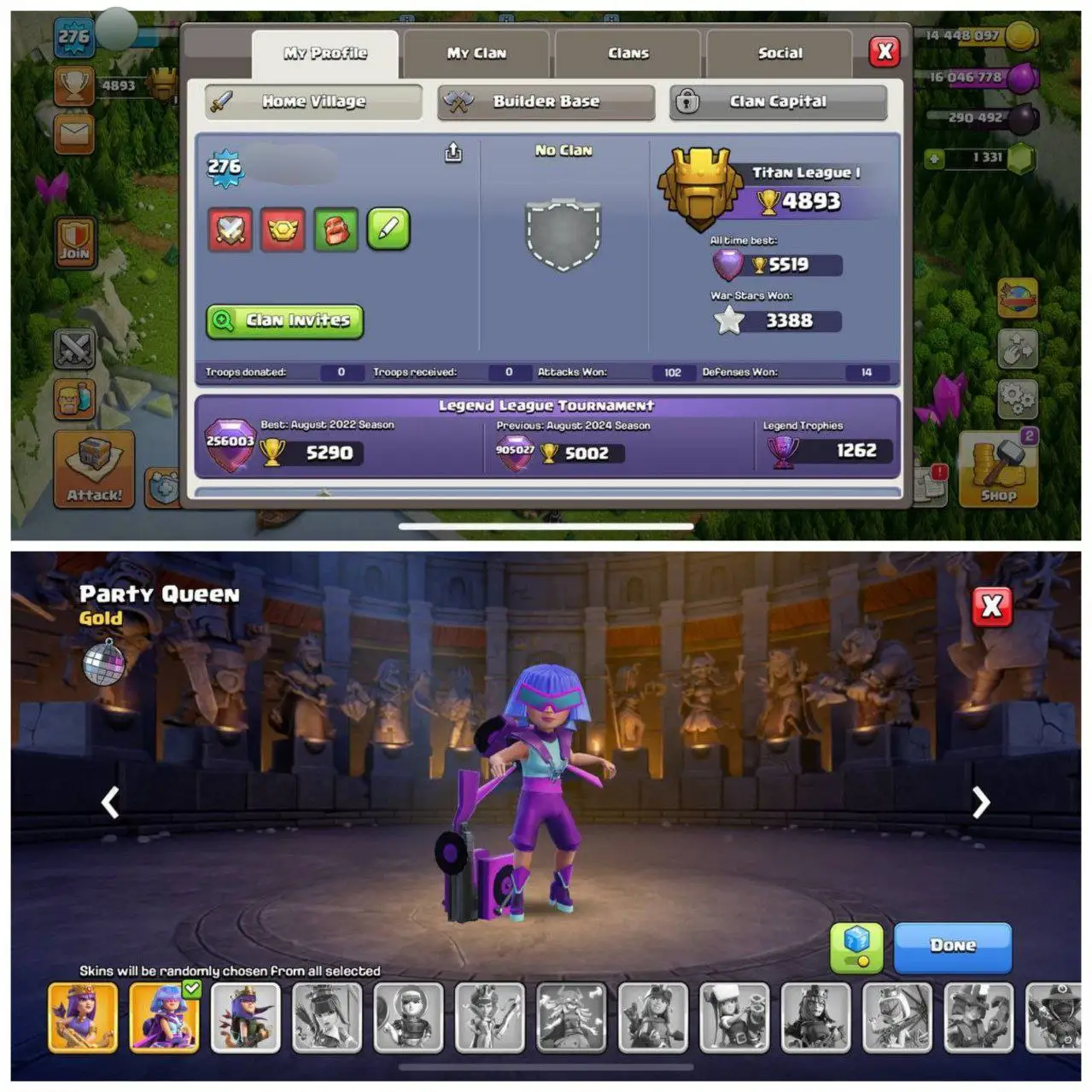 {STRONG BASE} TH17 NEAR MAX⚡️5 EPIC EQUIPMENTS⚡️XP- 276⚡️HERO -100-100-78-75-50 ⚡️HOT WALLS⚡️MAGIC ITEMS⚡️701 CWL MEDALS⚡️OP LAB⚡️INSTANT DELIVERY 🚚