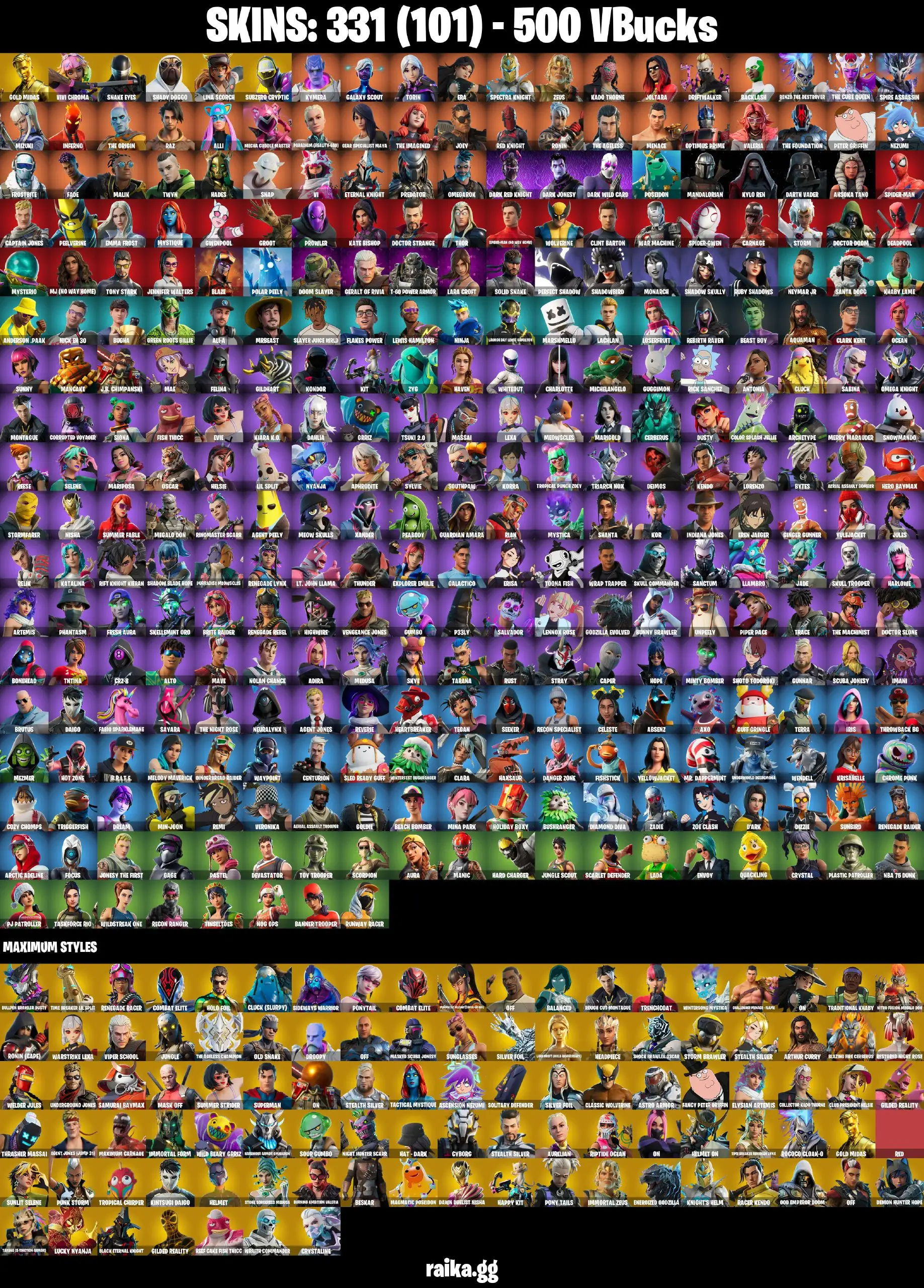 [PC/XBOX] 331 skins | Leviathan Axe | Renegade Raider | Aerial Assault Trooper | Raider's Revenge | Gold Midas | Katalina | 500 VB