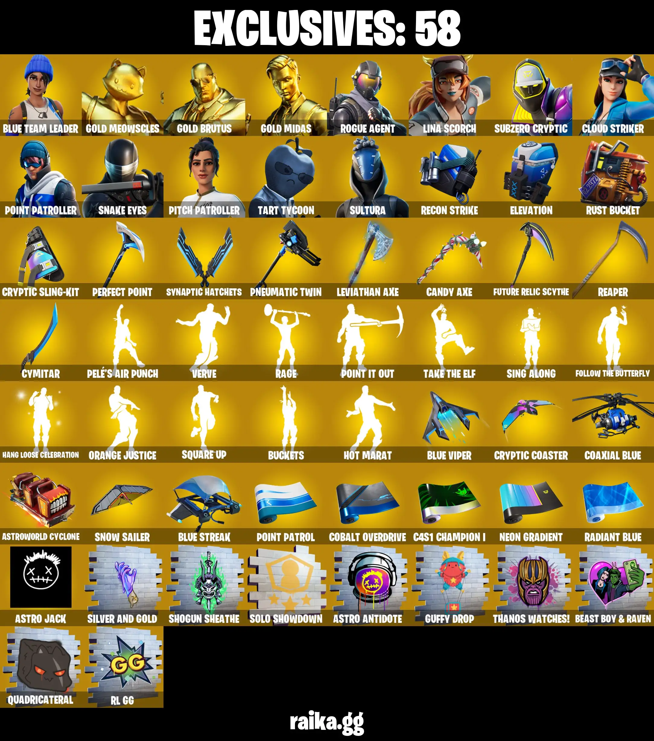 🔥 OG STACKED 🔥 ACCOUNT  202 skins Leviathan Axe |OG STW | Gold Meowscles | Gold Midas | Rogue Agent | Lara Croft | Reaper | Peely | Lynx | Drift