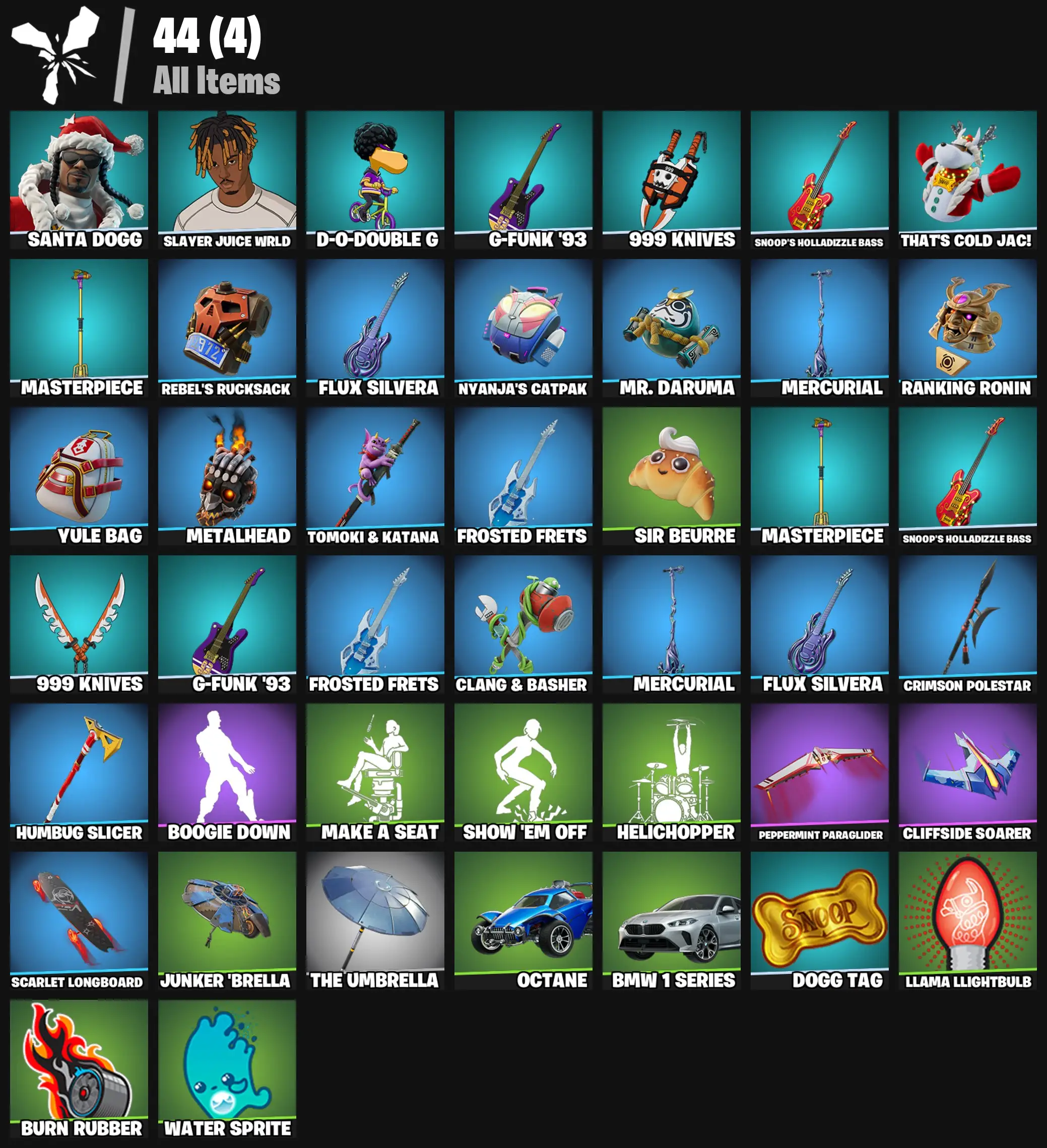 [PC/PSN/XBOX] 2 skins | Santa Dogg | Slayer Juice WRLD | D-O-Double G | G-Funk '93 | 999 Knives | Snoop's Holladizzle Bass | That's Cold Jac! | 200 VB