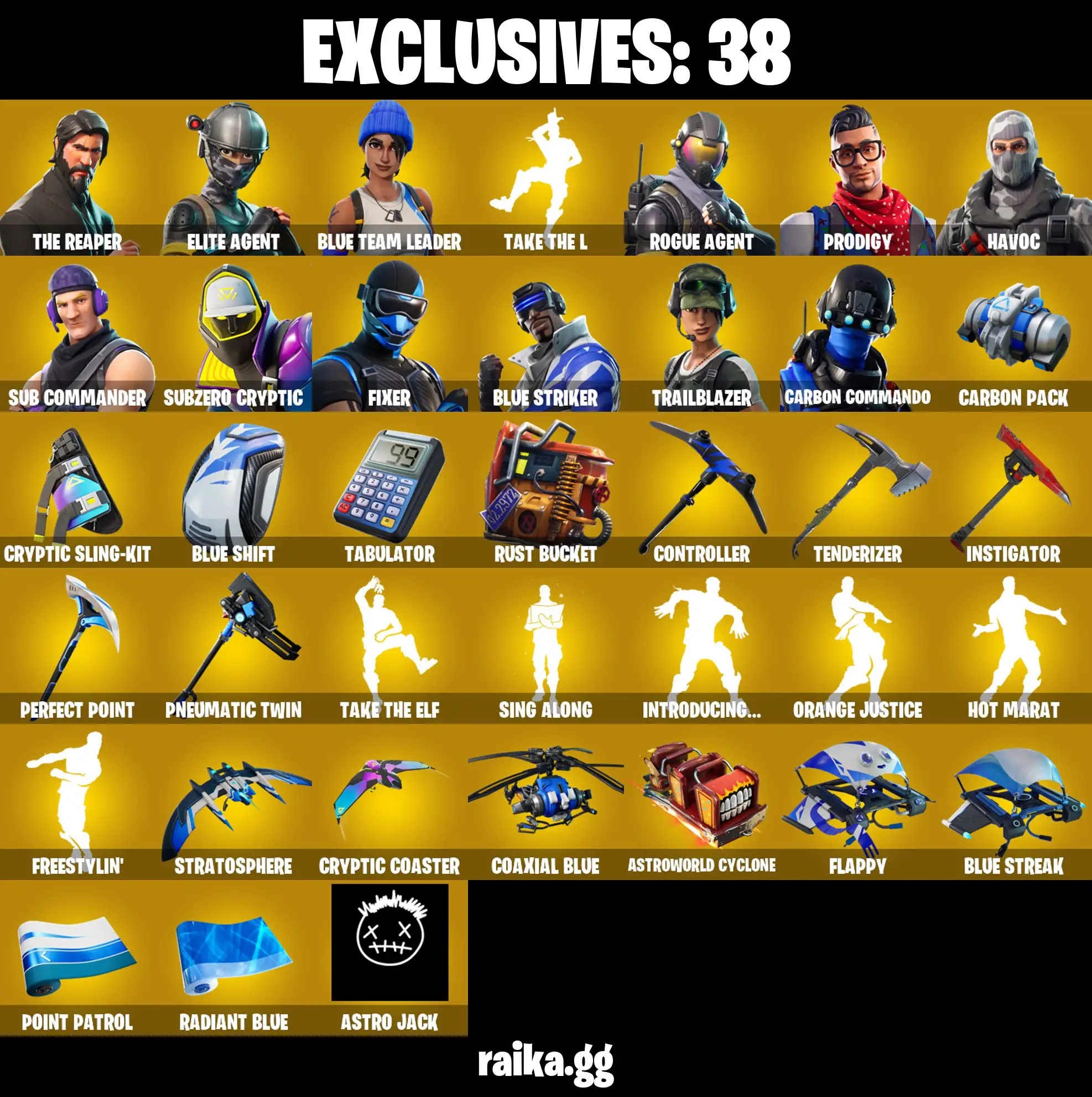  [PC/PS/XB/NIN] 100 skins The Reaper | OG STW | Elite Agent | Havoc | Sub Commander | Take The L | Rogue Agent | Polo Prodigy | Omega | Skull Trooper