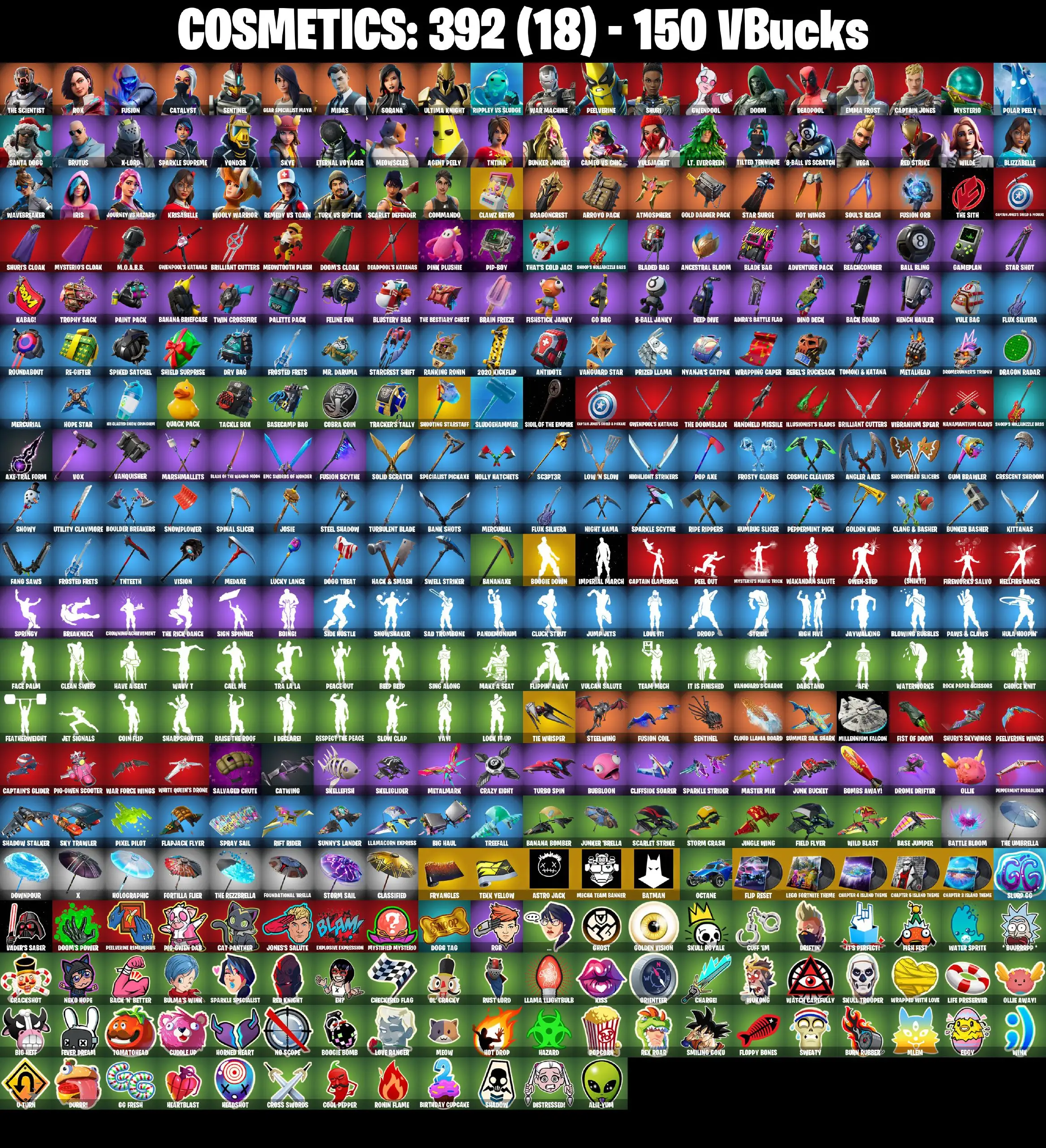 [PC/PSN/XBOX] 49 skins | Clawz Retro | Shooting Starstaff | Boogie Down | TIE Whisper | Astro Jack | Mecha Team Banner | Batman | The Scientist | Rox 