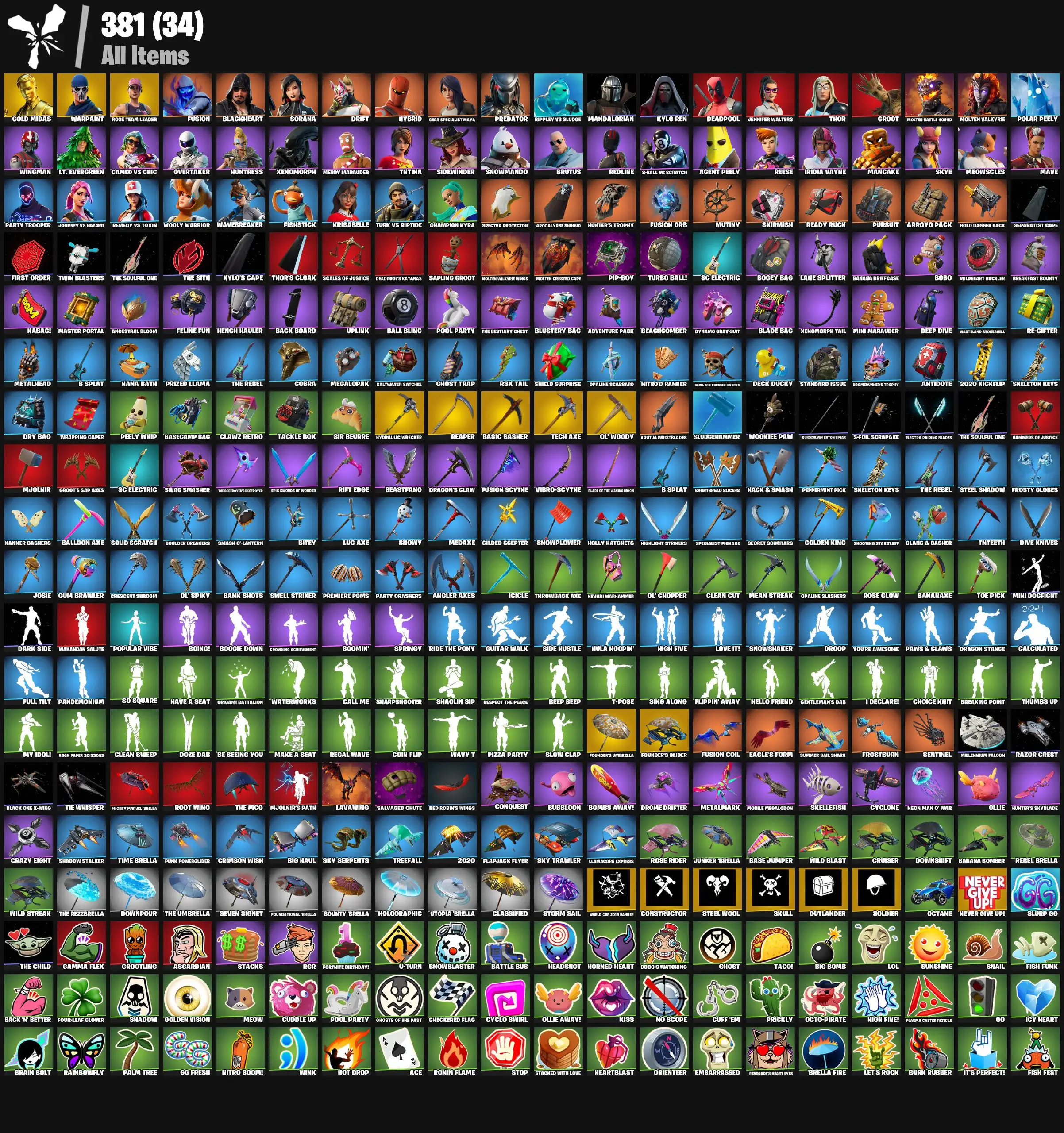 [PC/PSN/XBOX] 49 skins | OG STW | Gold Midas | Wasteland Stoneshell | Clawz Retro | Turbo Ball! | Skirmish | Sir Beurre | Pursuit | Rose Glow