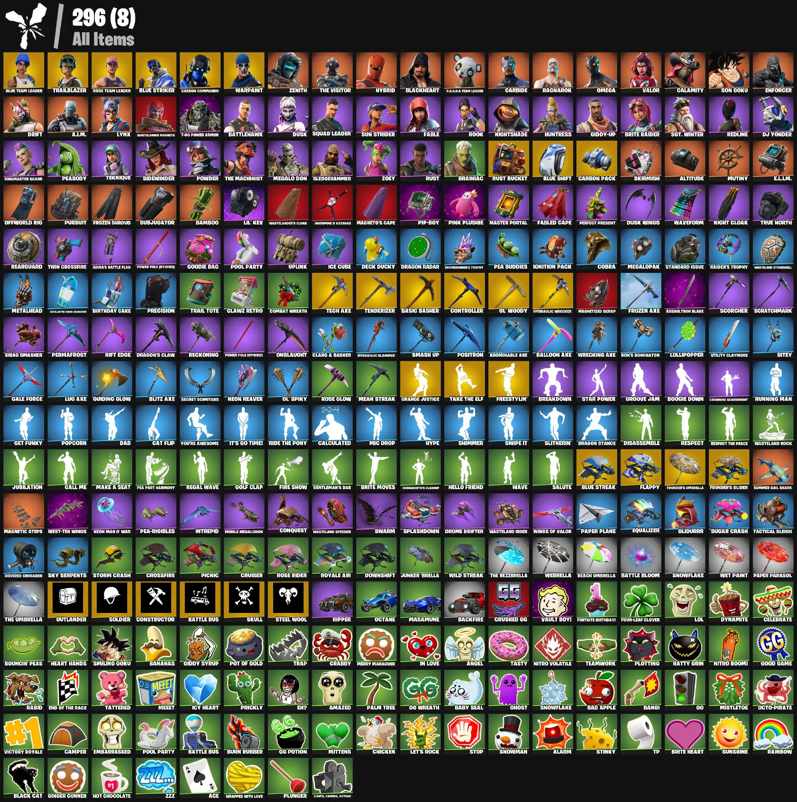 [PC/PSN/XBOX] 47 skins | OG STW | Blue Team Leader | Blue Striker | Carbon Commando | Trailblazer | Skirmish | Wasteland Stoneshell | Blue Shift | Rust Bucket 