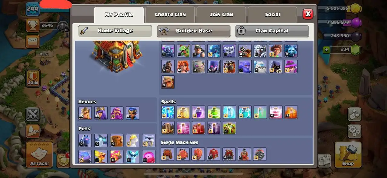 ⚔️ WAR LEGEND TH16 | 244 XP | 5122 WAR STARS 🛡 | HEROES 85/93/70/33 | GG-17 FA-22 FB-24 | INSTANT DELIVERY ✅