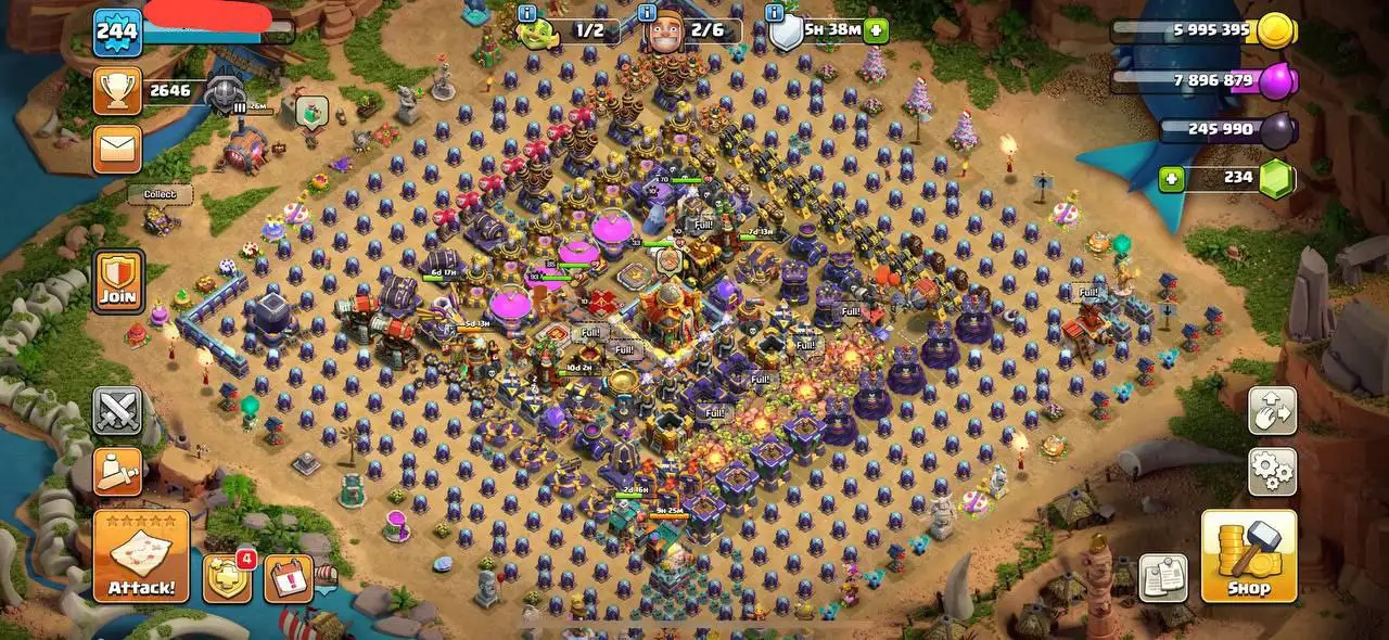 ⚔️ WAR LEGEND TH16 | 244 XP | 5122 WAR STARS 🛡 | HEROES 85/93/70/33 | GG-17 FA-22 FB-24 | INSTANT DELIVERY ✅