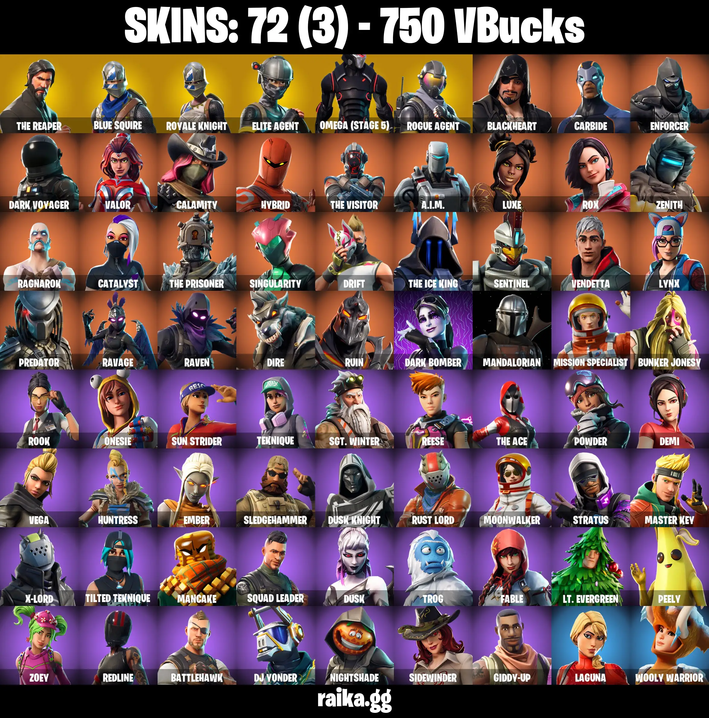 [PC/PSN/XBOX] FA 72 skins | The Reaper | Blue Squire | Royale Knight | Elite Agent | Take The L | Omega (stage 5) | Rogue Agent | Drift