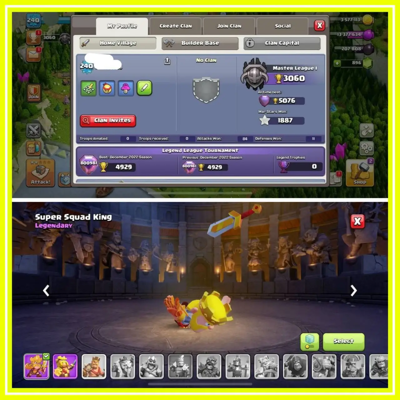 {67% DISCOUNT} TH17 ALMOST MAX⚡️XP- 240 ⚡️HERO -95-95-73-71-47 ⚡️ YELLOW WALLS⚡️MAGIC ITEMS⚡️OP EQUIPMENTS⚡️231 CWL MEDALS⚡️OP LAB ⚡️INSTANT DELIVERY 🚚
